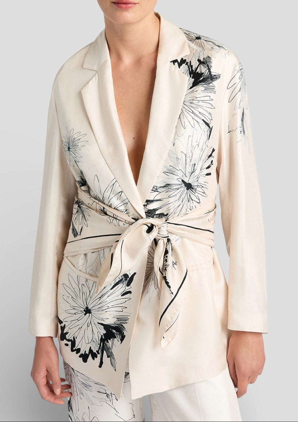 SS26-265MMOJA001_265MO02 GIACCA ZUNI IN TWILL CON STAMPA PIAZZATA - BIANCO/NERO