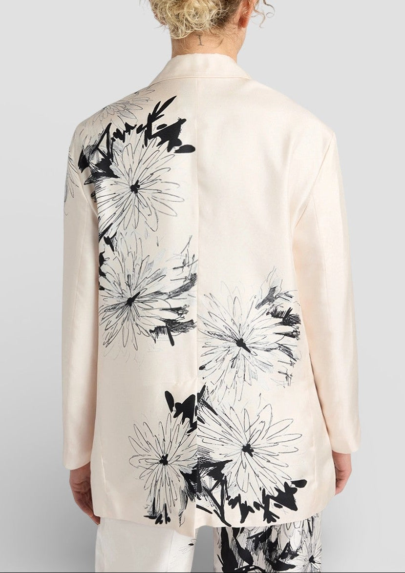 SS26-265MMOJA001_265MO02 GIACCA ZUNI IN TWILL CON STAMPA PIAZZATA - BIANCO/NERO