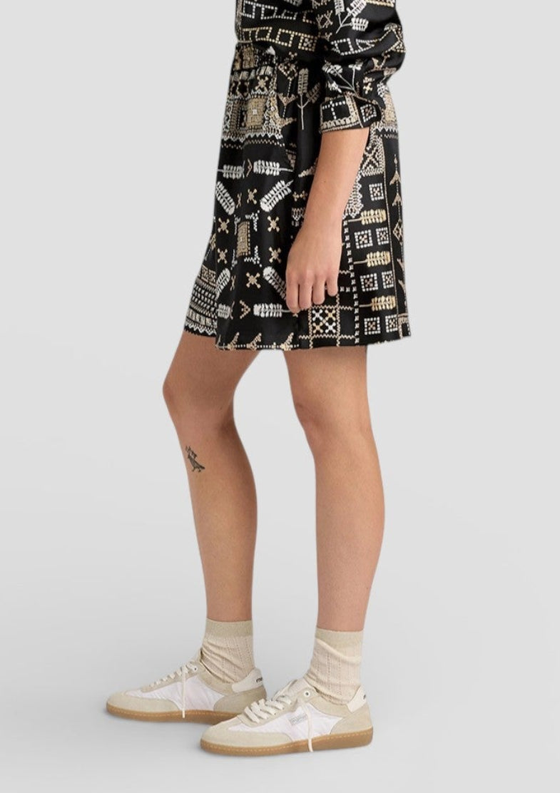 SS26-265MMOST001_265MO01 SHORTS TUMBLE IN TWILL DI SETA STAMPATO - MULTICOLOR NERO