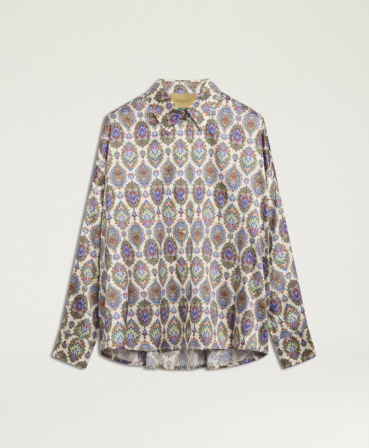 MOSH017-26604MO-1045  CAMICIA FLAU IN CRÊPE DE CHINE DI SETA STAMPATO - MULTICOLOR PANNA