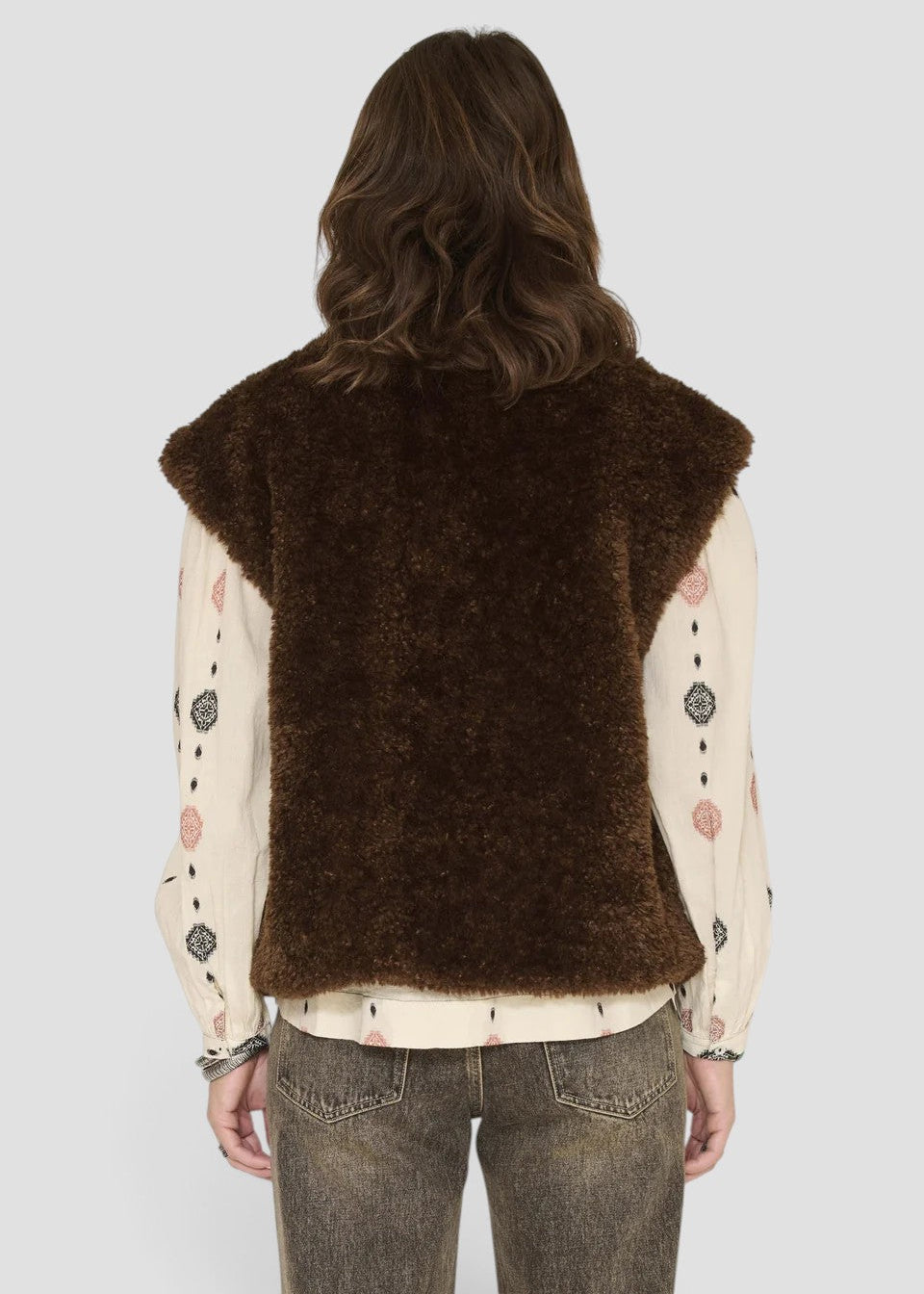 GINA   GILET ORSETTO DONNA BROWN