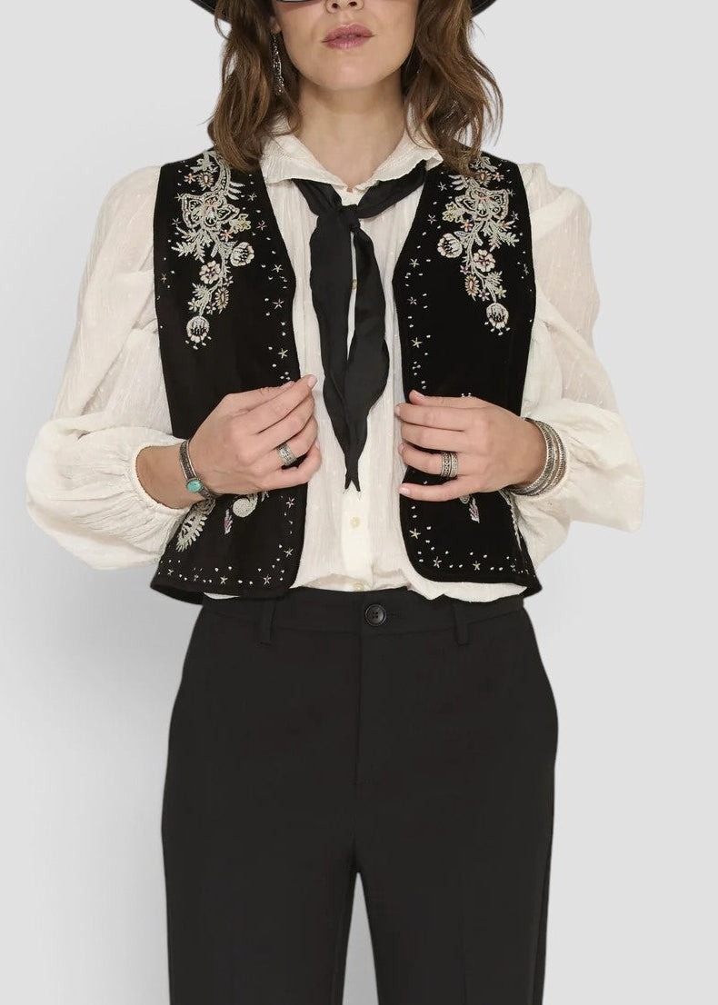 GOUMI  GILET DONNA NERO