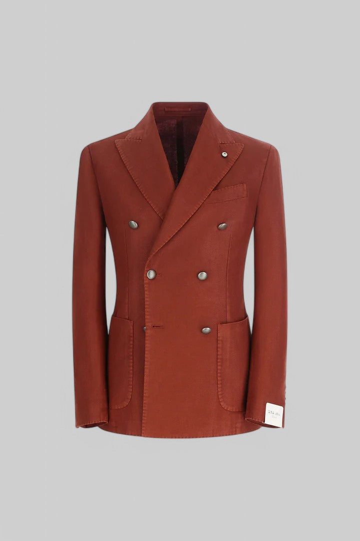 SS25 2852-S-55031/06 GIACCA STEVE DOPPIOPETTO WASHED MATTONE