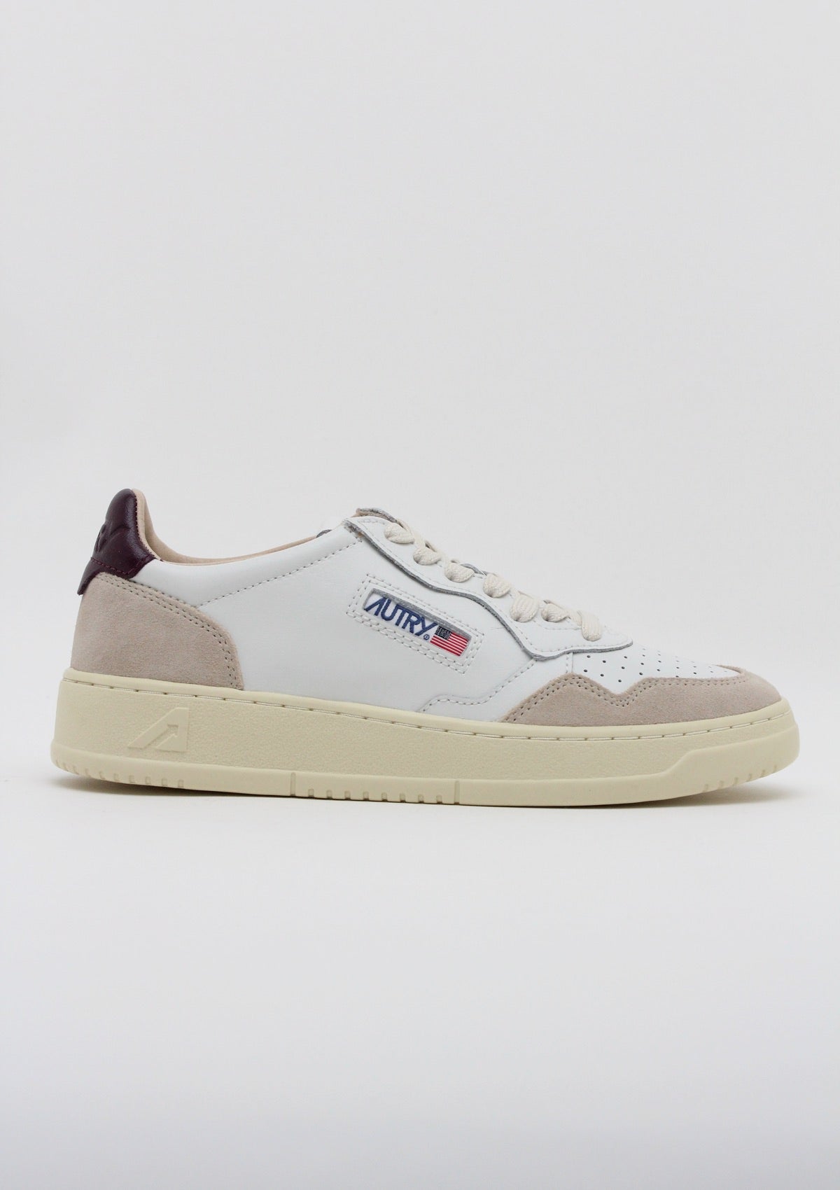 AULW LS18 SNEAKERS DONNA AUTRY MEDALIST LOW - BIANCO / SABBIA / BORDEAUX / CREMA