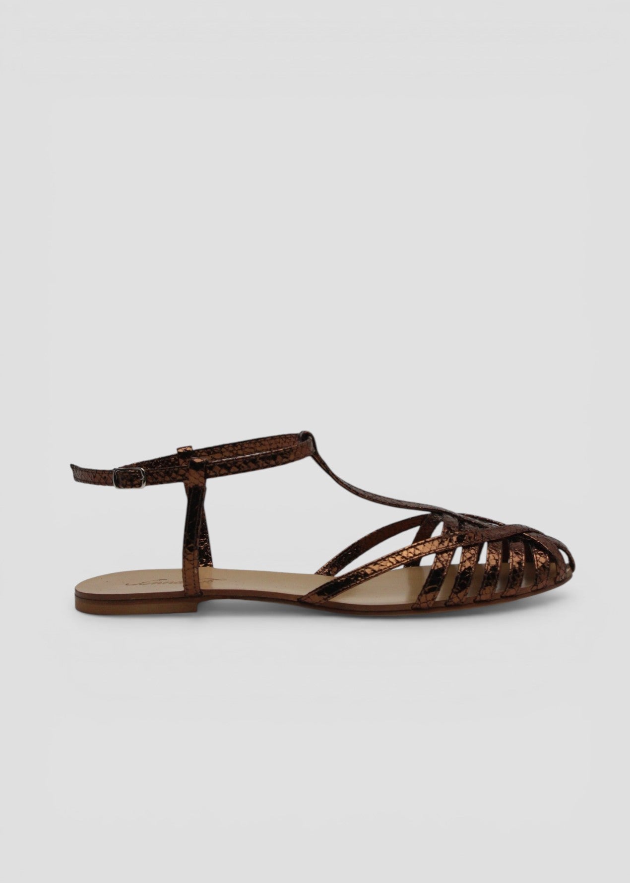 SS26-512. SANDALO RAGNETTO IN  WHIPS BRONZO