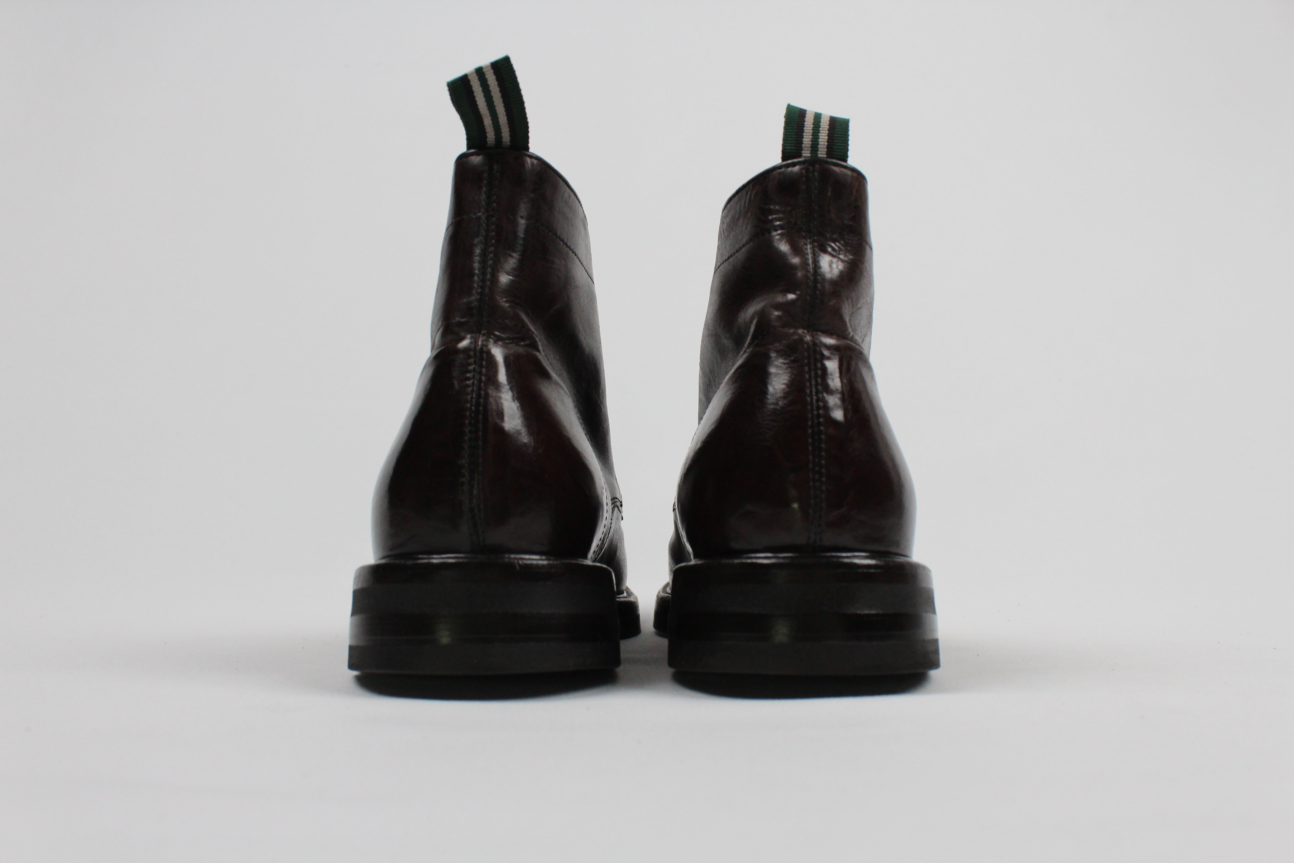 FW25-6017-MA432-D2588T  STIVALETTO ALLACCIATO DA UOMO IN PELLE SPAZZOLATA TESTA DI MORO
