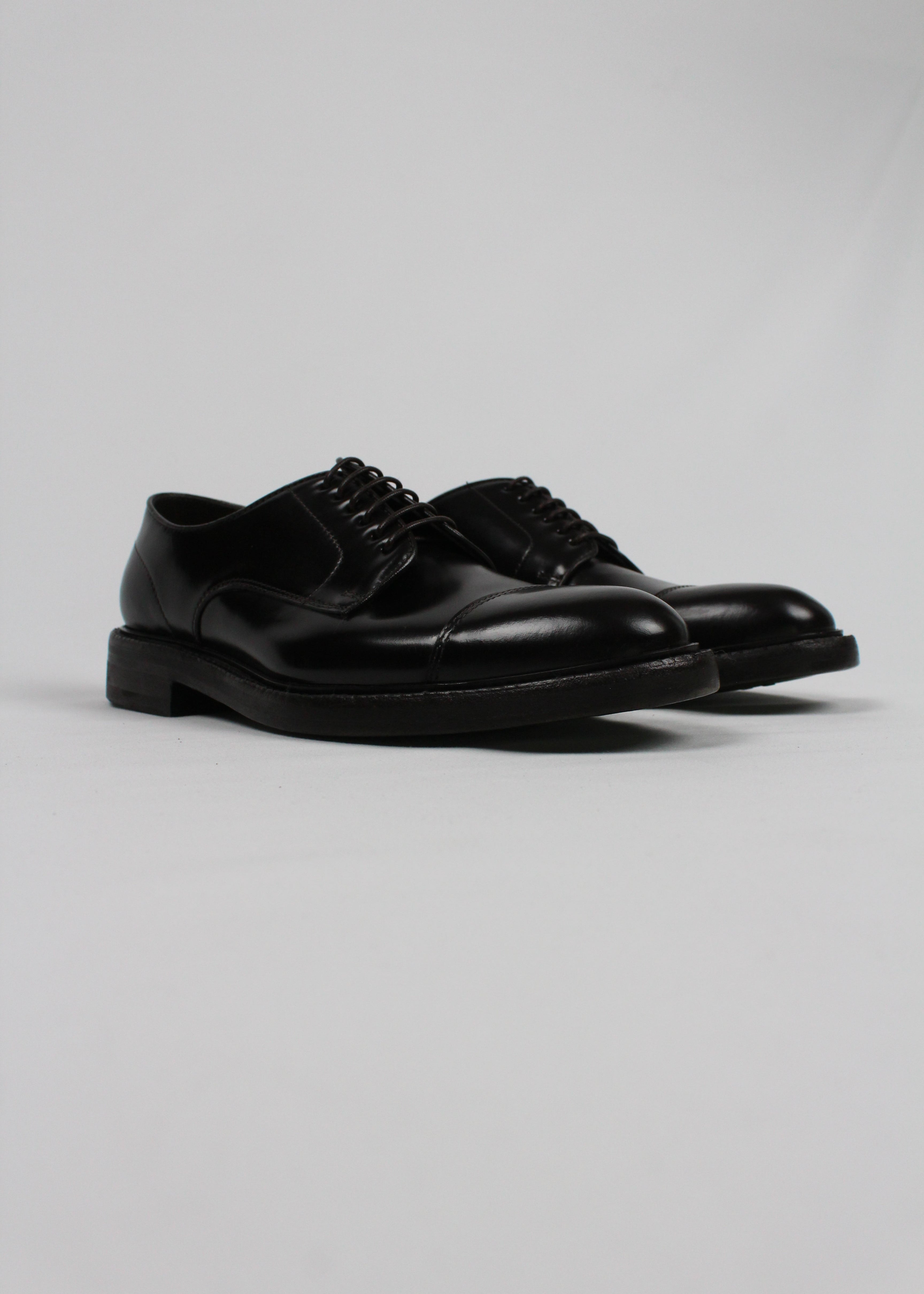 FW25-7084-PO97-V6013M,  STRINGATA IN PELLE SPAZZOLATA TESTA DI MORO