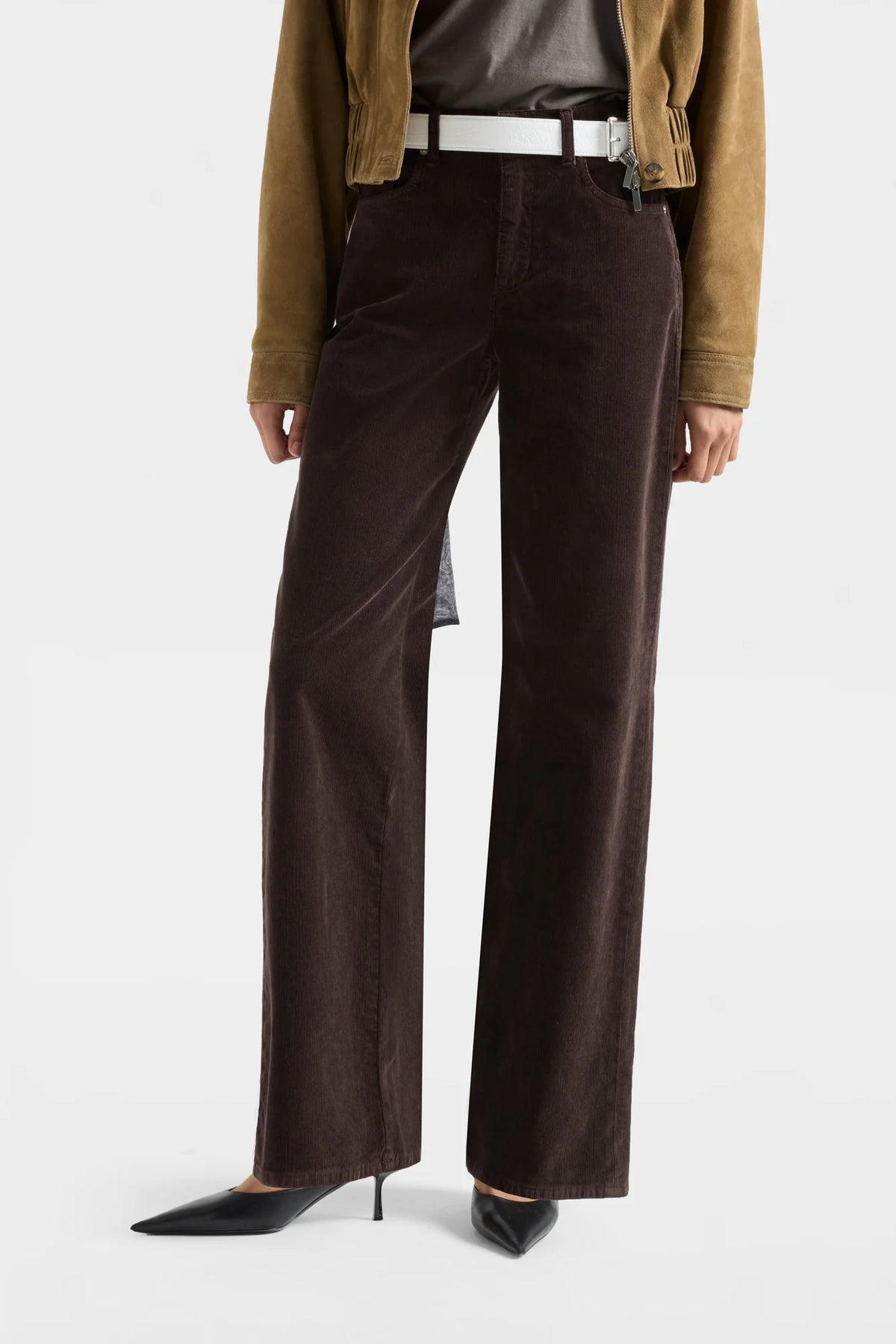 7U4N0V64-U71LP JEANS STOVEPIPE STRAIGHT CORDUROY COFFEE BEAN