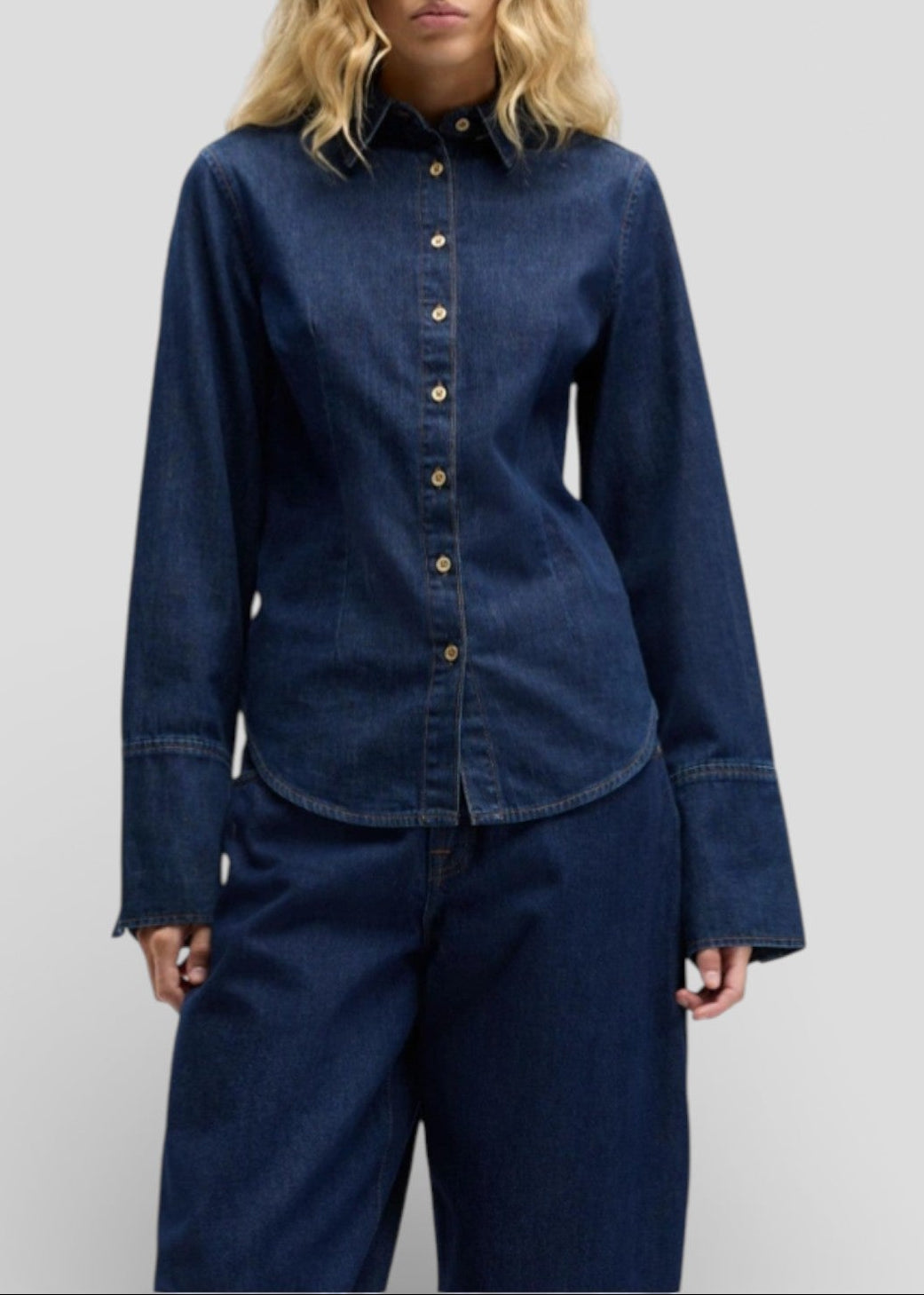 SS26-7U5D0D16-U71ZI CAMICIA SHAPED SHIRT INDIGO SOUL COLORE DENIM SCURO