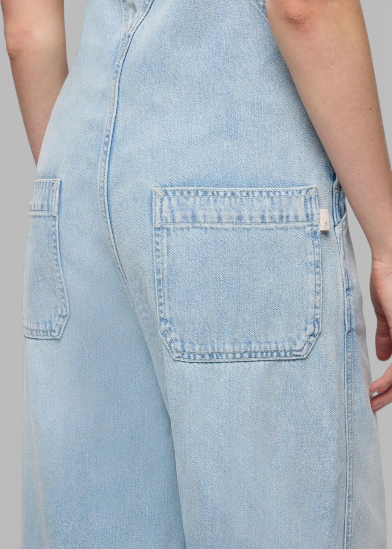 SS26-7U8A0555-U73DP JEANS DUNGARESS WIDE LEG SUNLOVER COLORE DENIM
