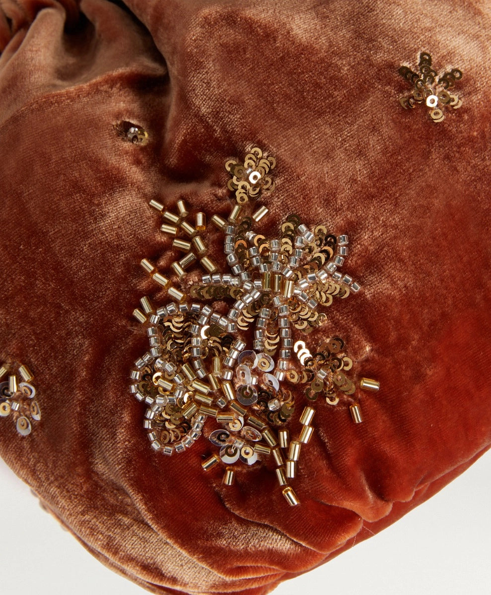 SS26-25DMMOBC001_25DMO03 BORSA MOMONI NUAGE IN VELLUTO RICAMATO - SALMONE