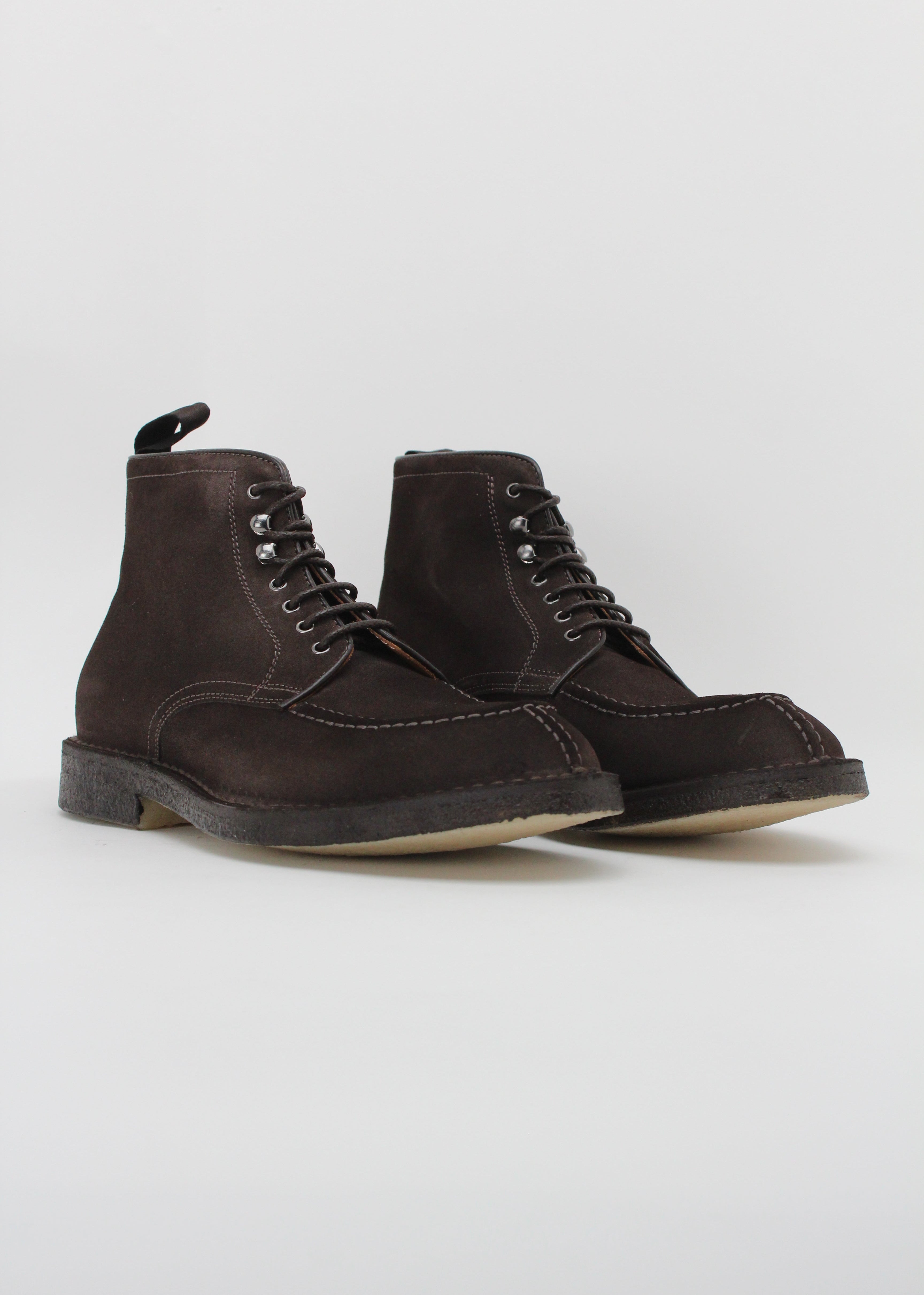 9054-2225 POLACCHINO STRINGATO GREEN GEORGE IN CAMOSCIO TESTA DI MORO – MOC-TOE CON SUOLA PARA