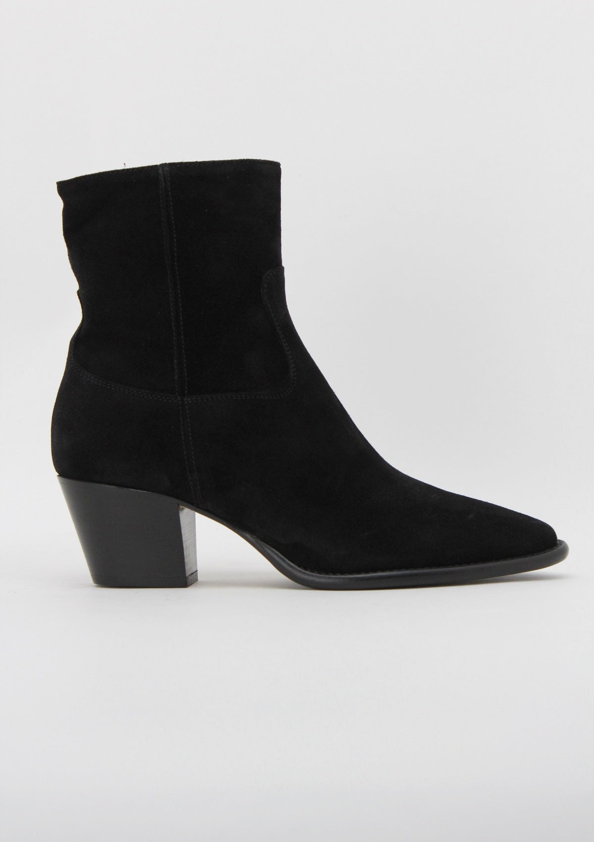 9476 Stivaletto Texano in Camoscio Nero - Anna F.