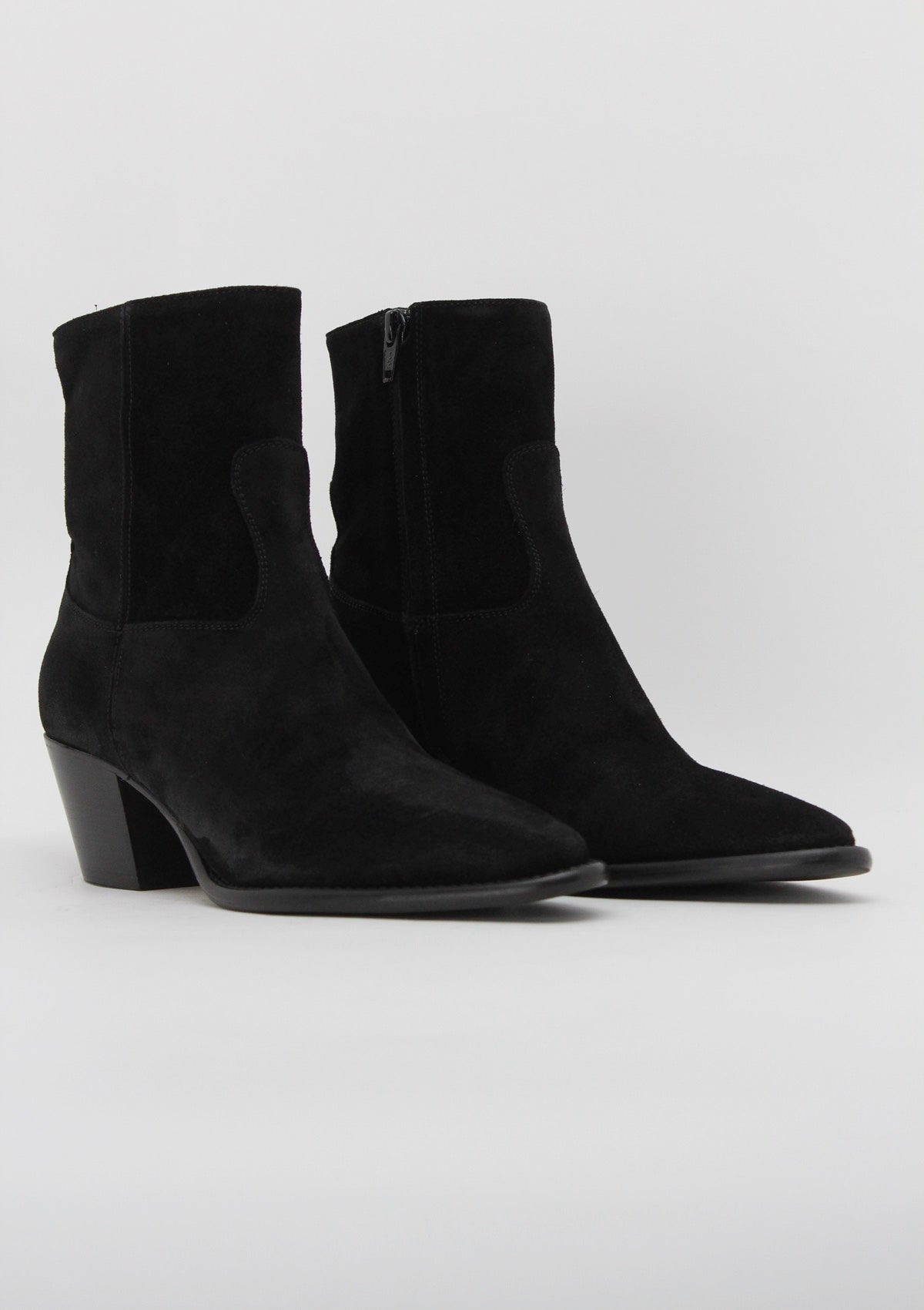 9476 Stivaletto Texano in Camoscio Nero - Anna F.