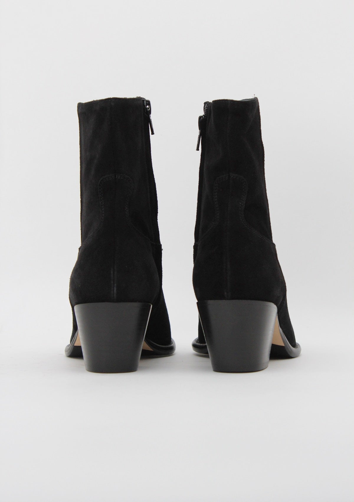 9476 Stivaletto Texano in Camoscio Nero - Anna F.
