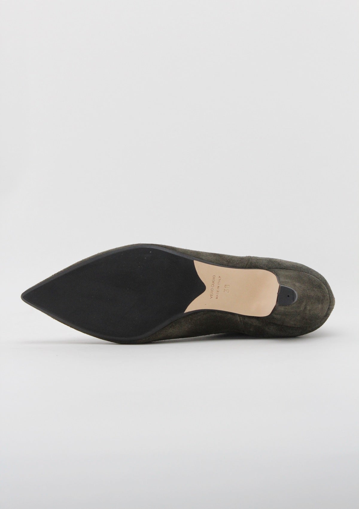 9629 Stivaletto Chelsea con Tacco Rocchetto in Camoscio Verde Muschio - Anna F.