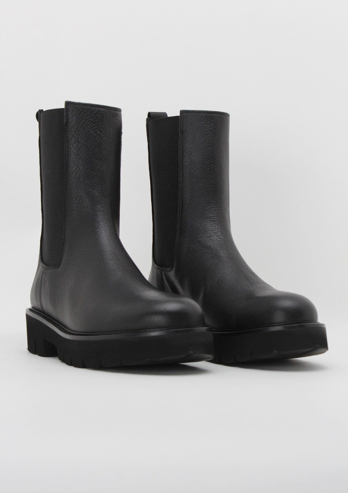 9715 Stivaletto Beatle Platform in Pelle Cervo Nero - Anna F.