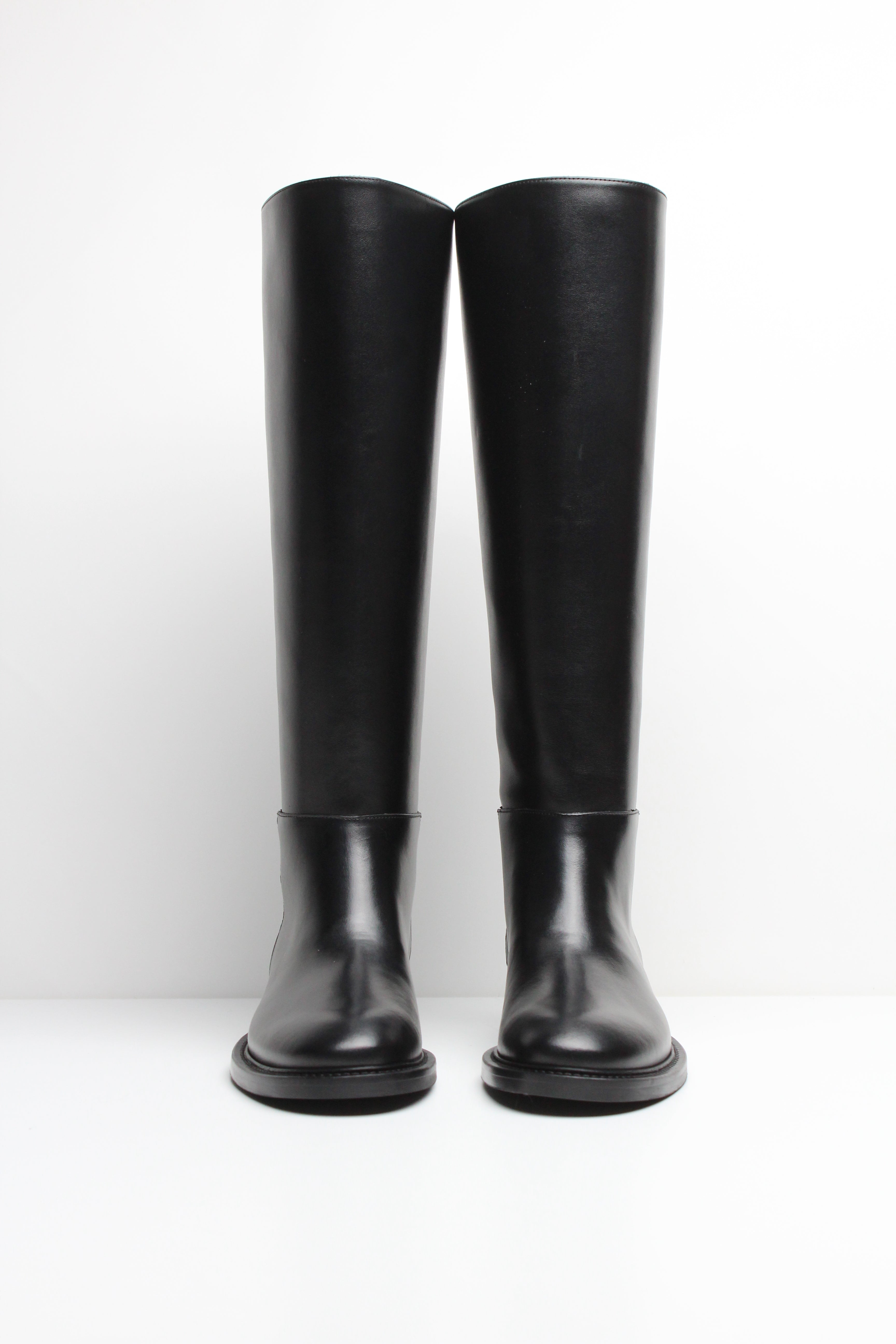 FWS25  9893   STIVALE CAVALLERIZZA IN PELLE NERO