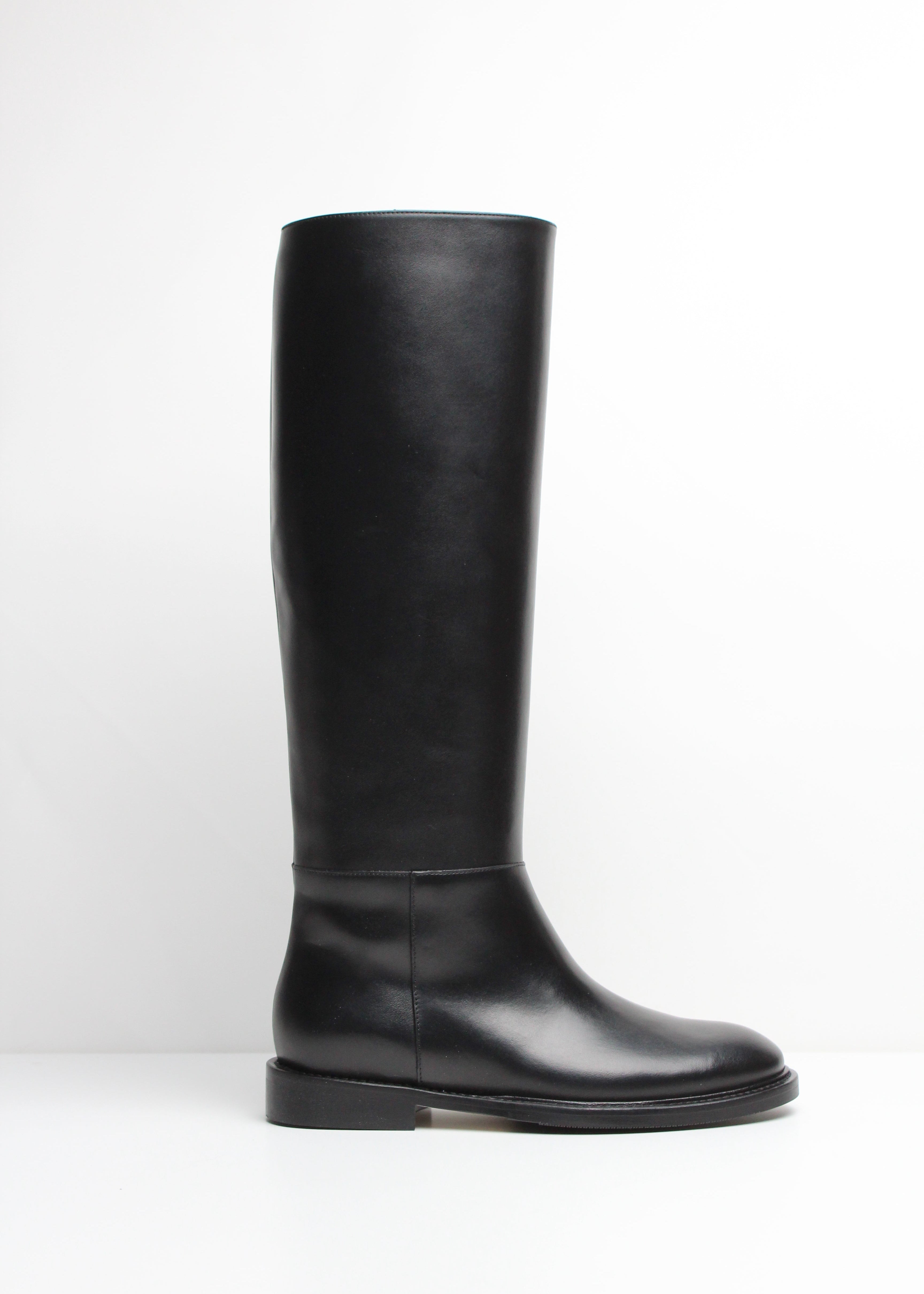 FWS25  9893   STIVALE CAVALLERIZZA IN PELLE NERO