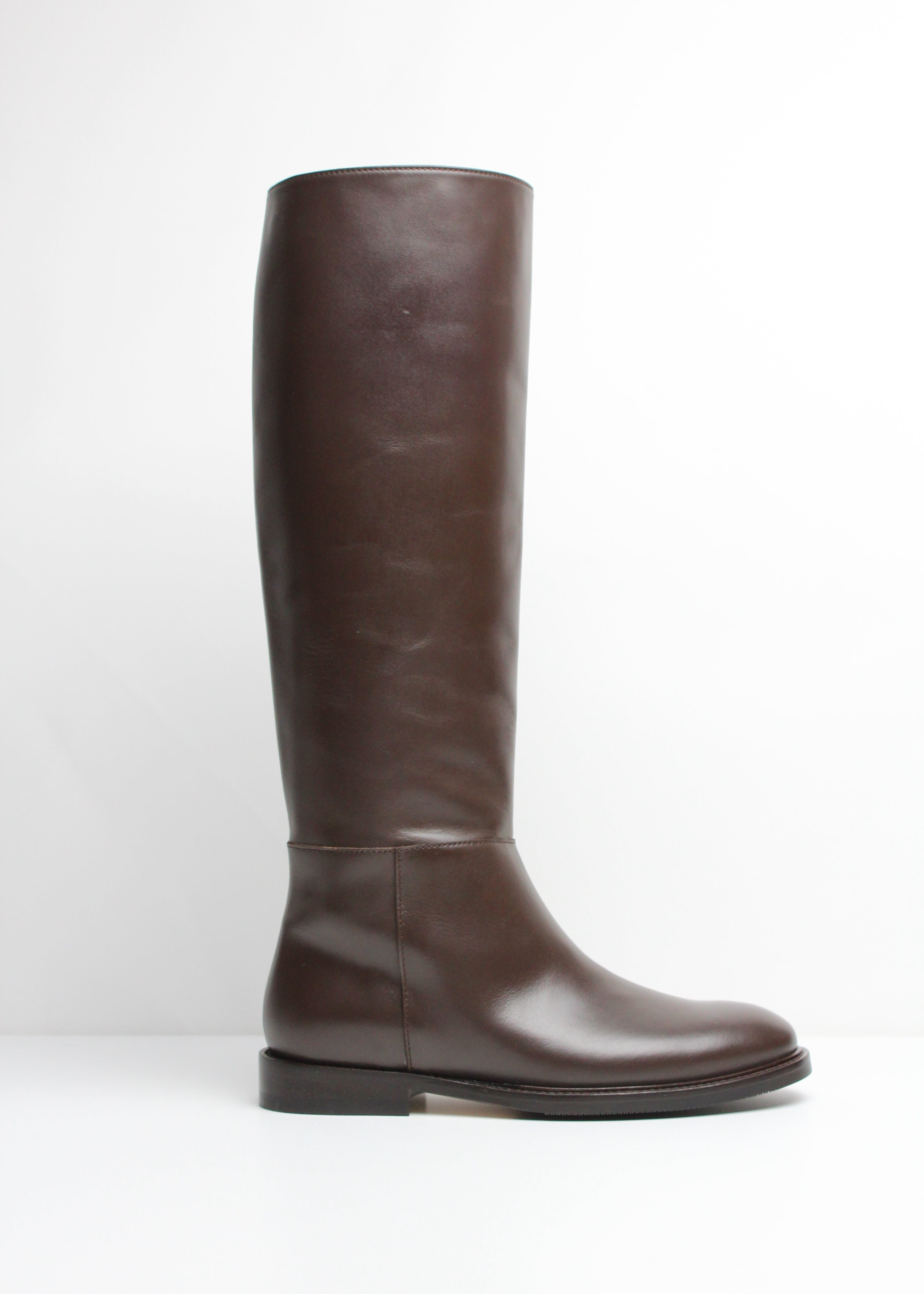 FWS25  9893   STIVALE CAVALLERIZZA IN PELLE TESTA DI MORO