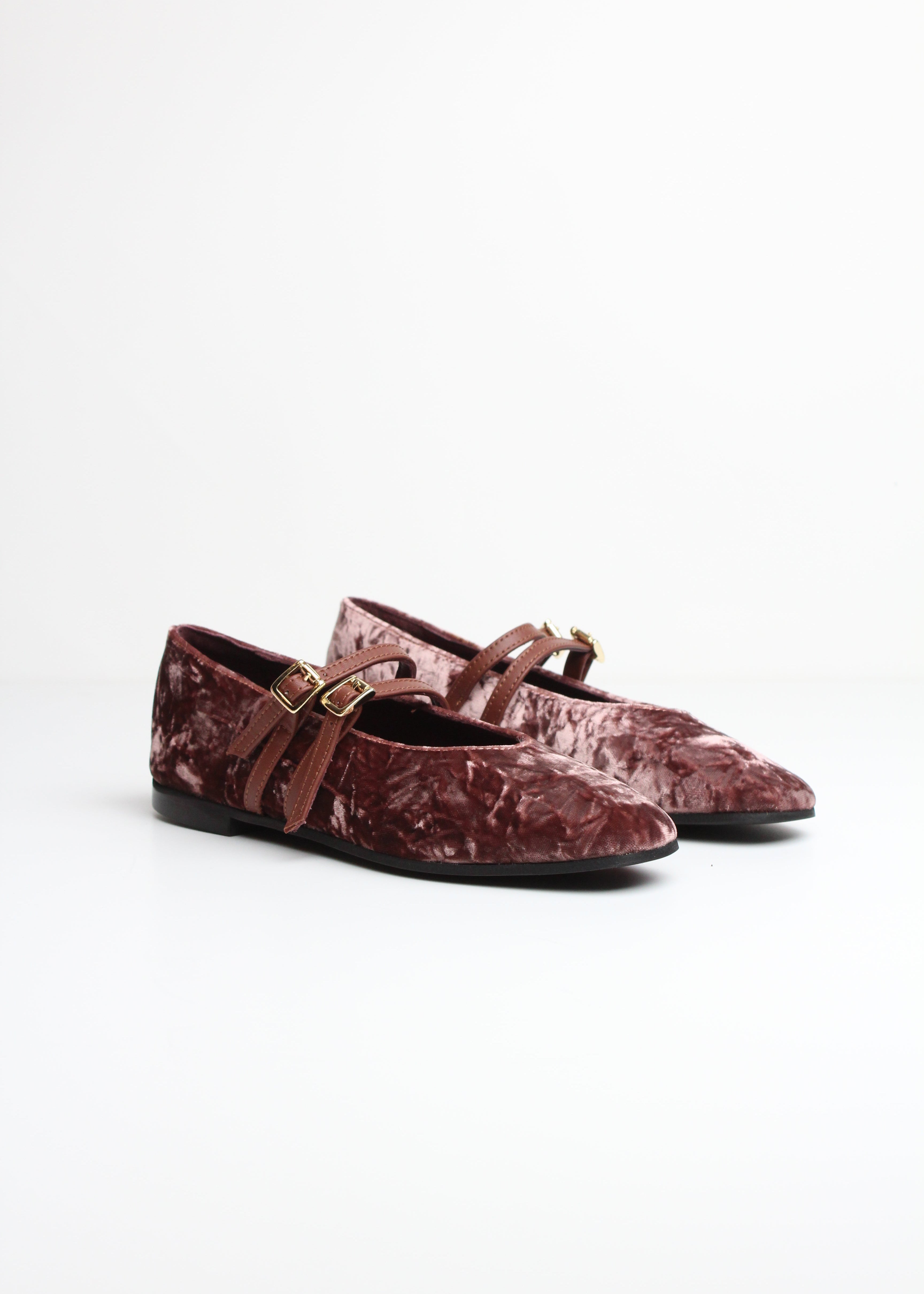 FW25-991  BALLERINA IN CAMOSCIO ONION CON DOPPIO CINTURINO  – VERSILIA | MADE IN ITALY