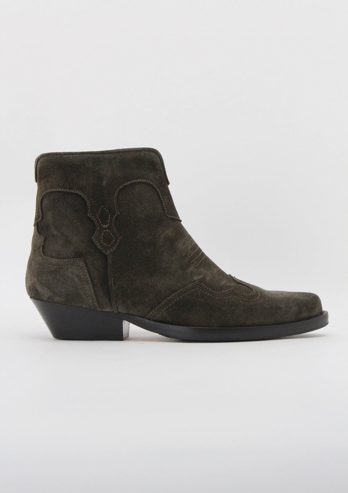 9951  Stivaletto Texano in Camoscio Verde Muschio - Anna F.