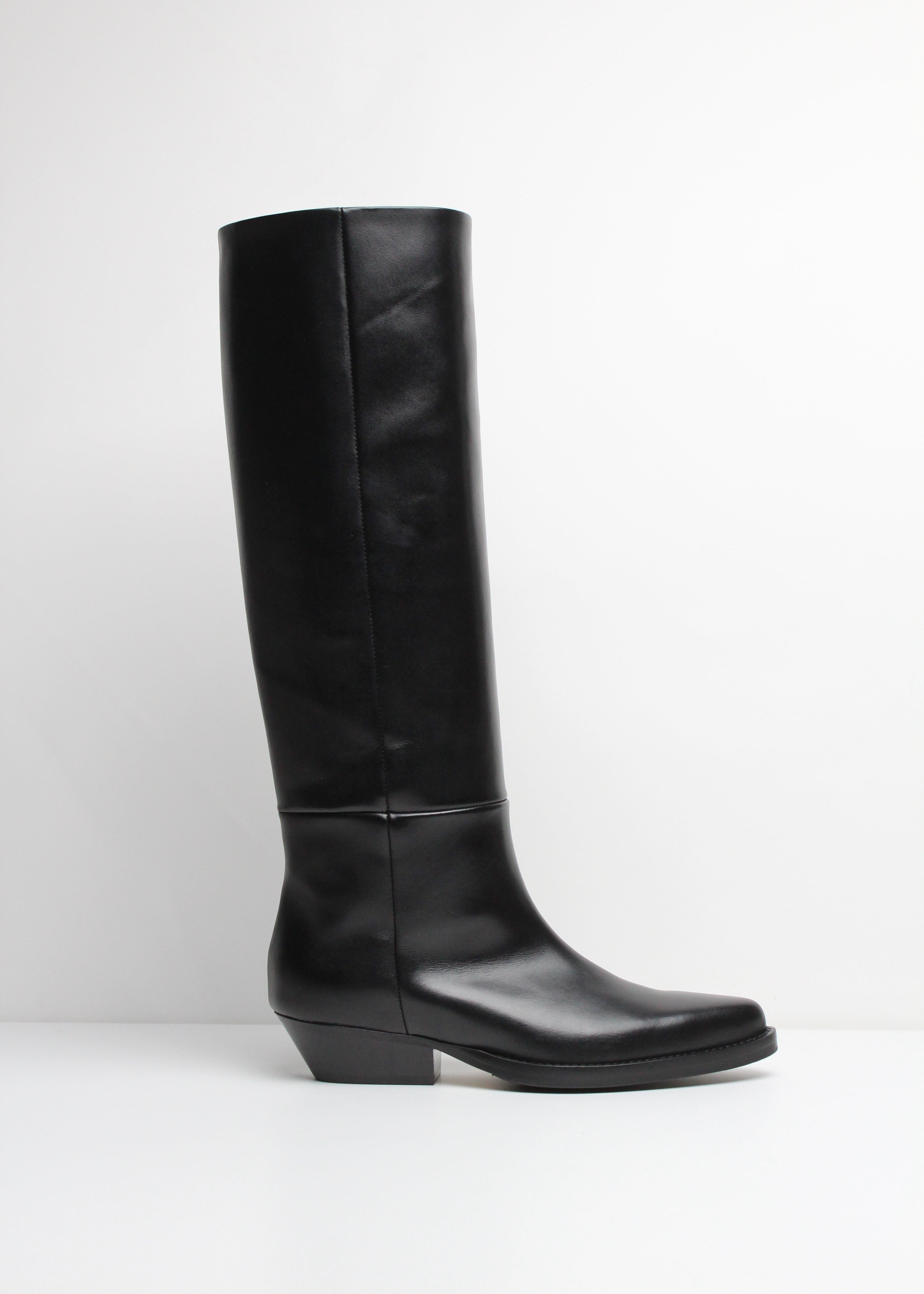 FW25 9981 STIVALE TEXSANO IN PELLE NERO