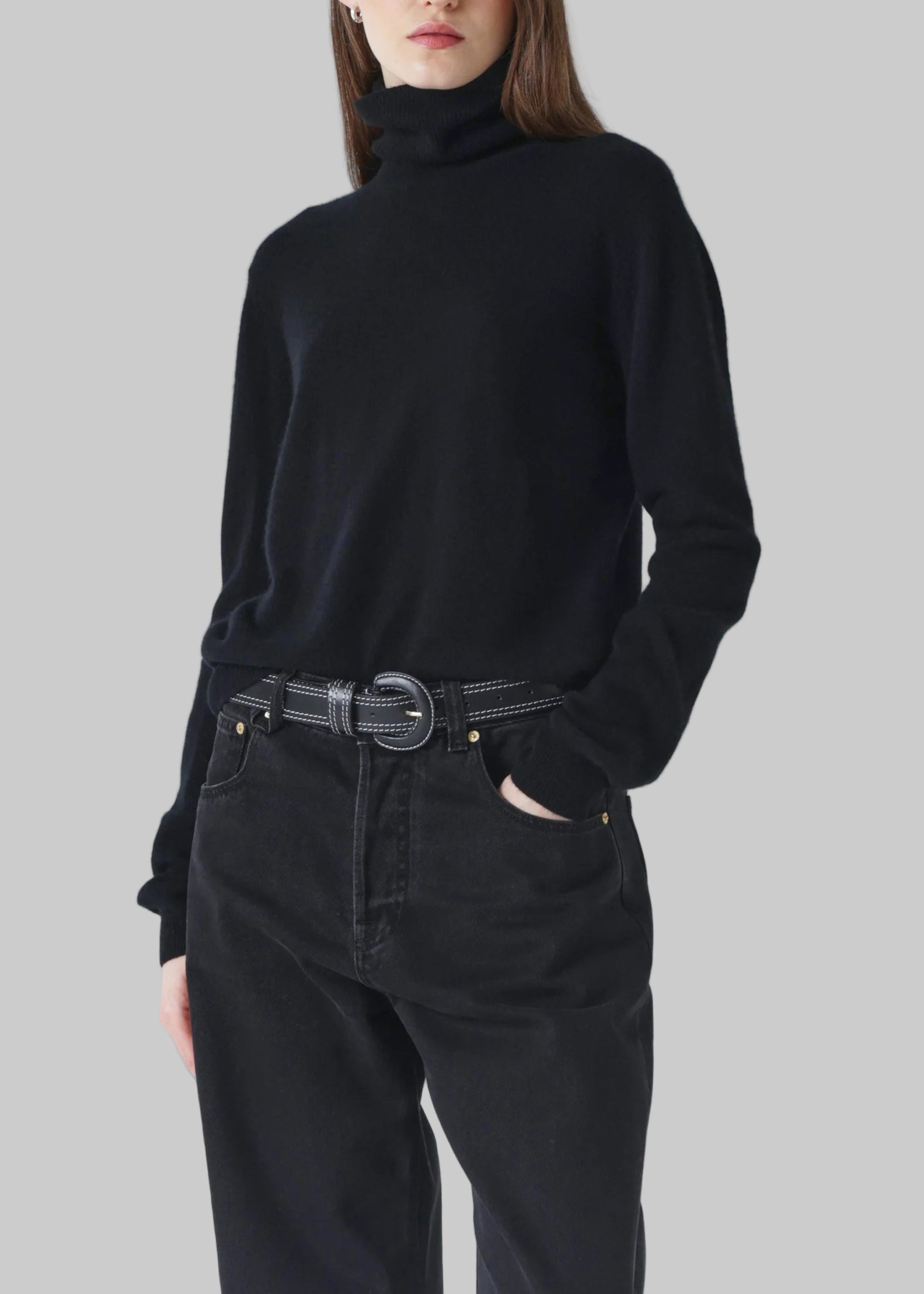 FW25-ACF202037C THEMYS MAGLIONE  DOLCEVITA IN 100% CASHMERE DA DONNA COLORE  BLACK
