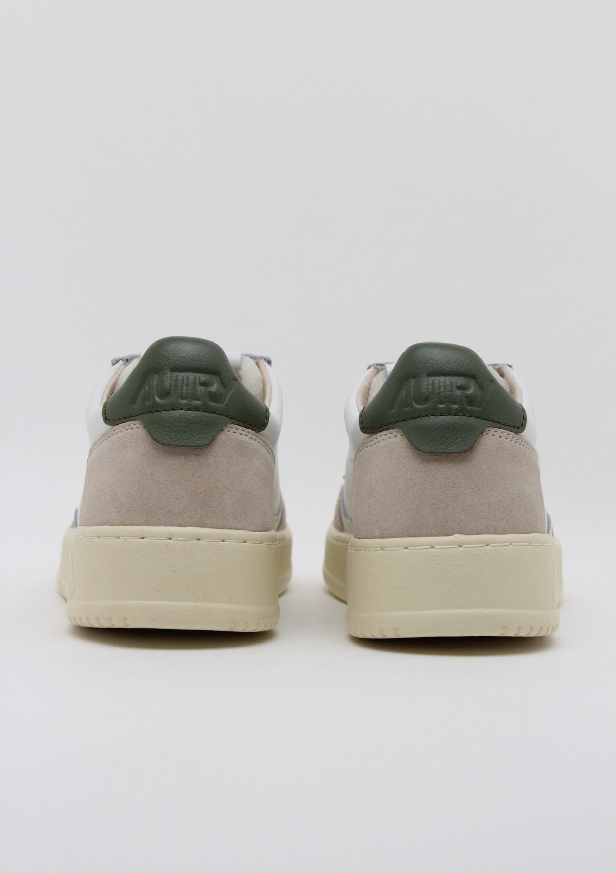 AULM LS17 SNEAKERS UOMO AUTRY MEDALIST LOW- BIANCO / SABBIA / VERDE MILITARE / CREMA