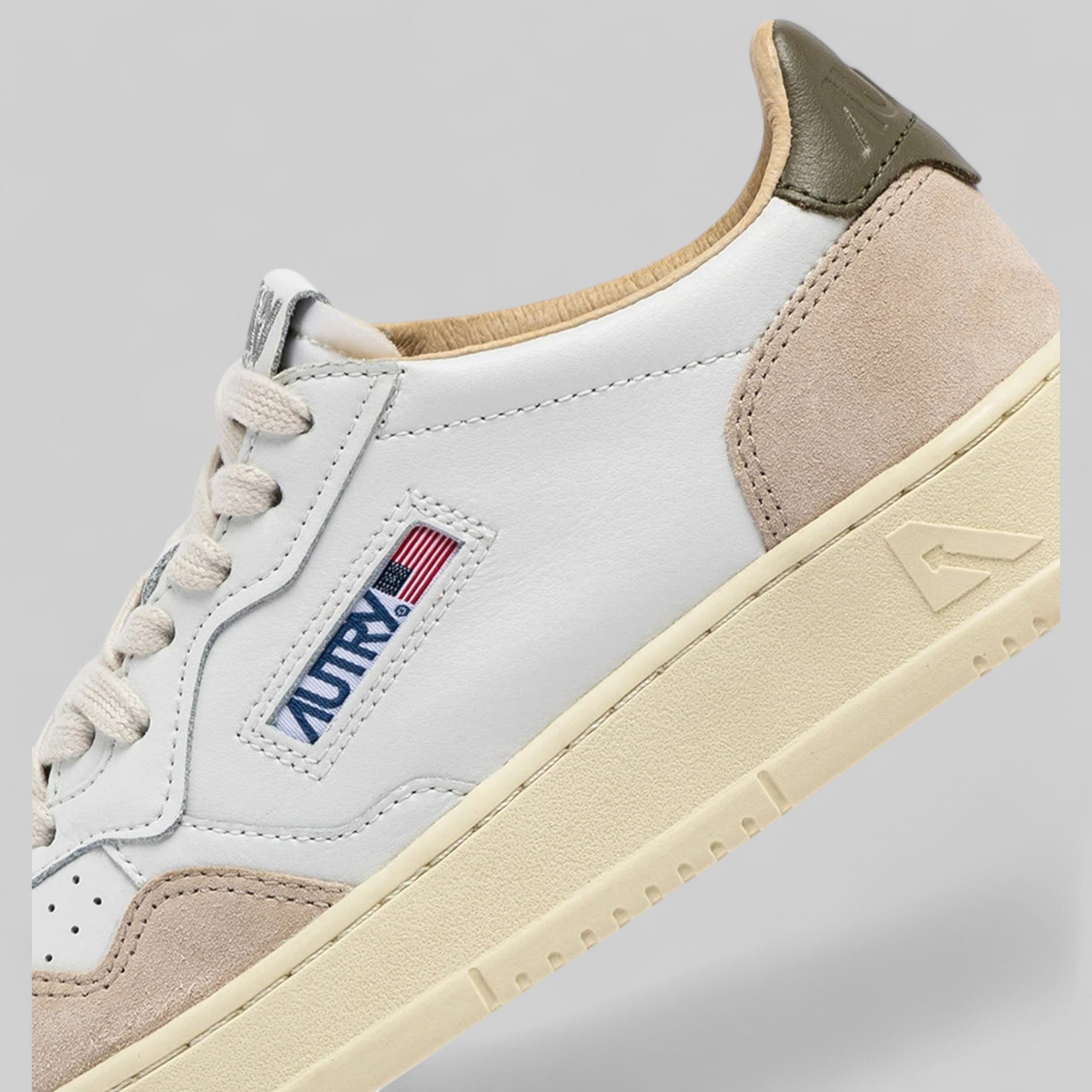 SNEAKERS AULM-LS77 MEDALIST LOW  LEAT/SUEDE WHT/CVRT GR