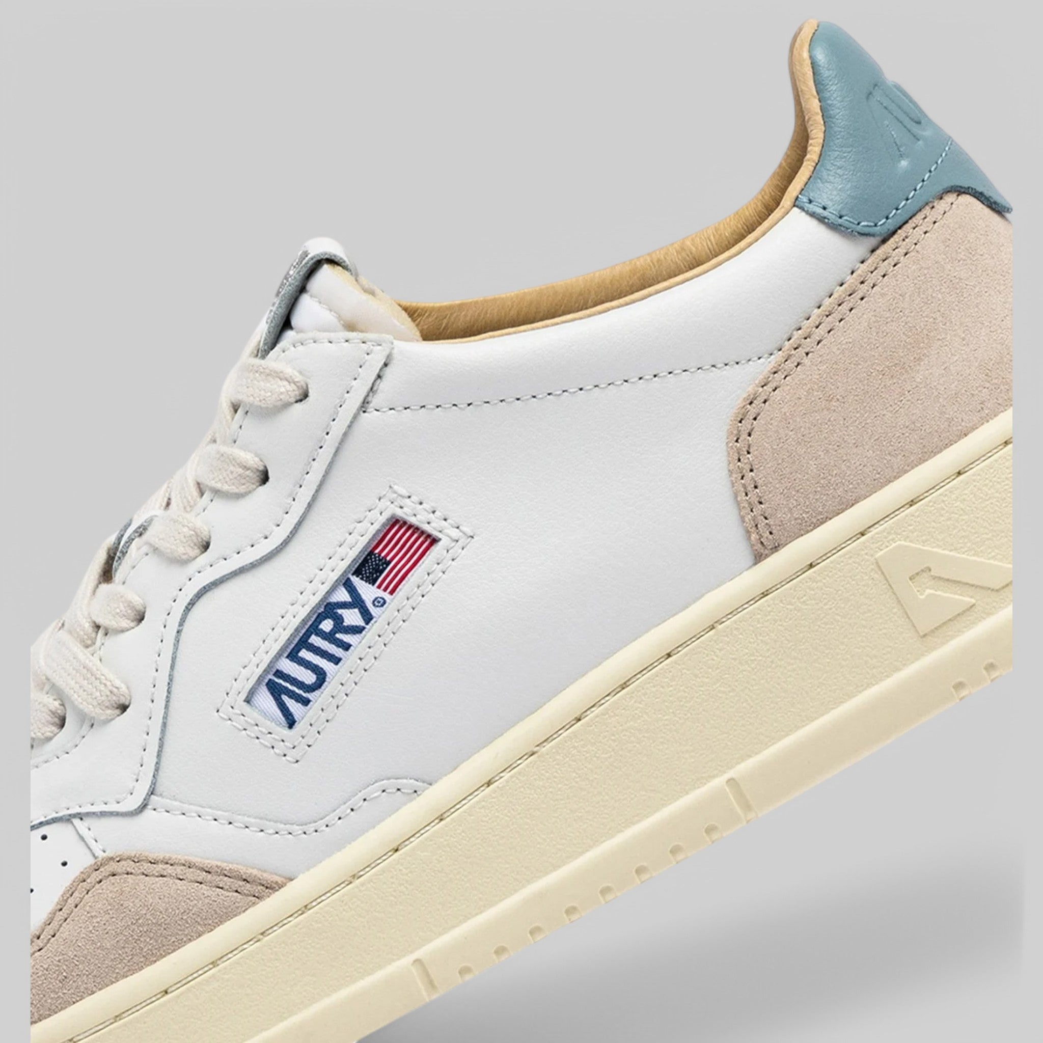 SNEAKERS AULM-LS79 MEDALIST LOW  LEAT/SUEDE WHT/SILVBLUE