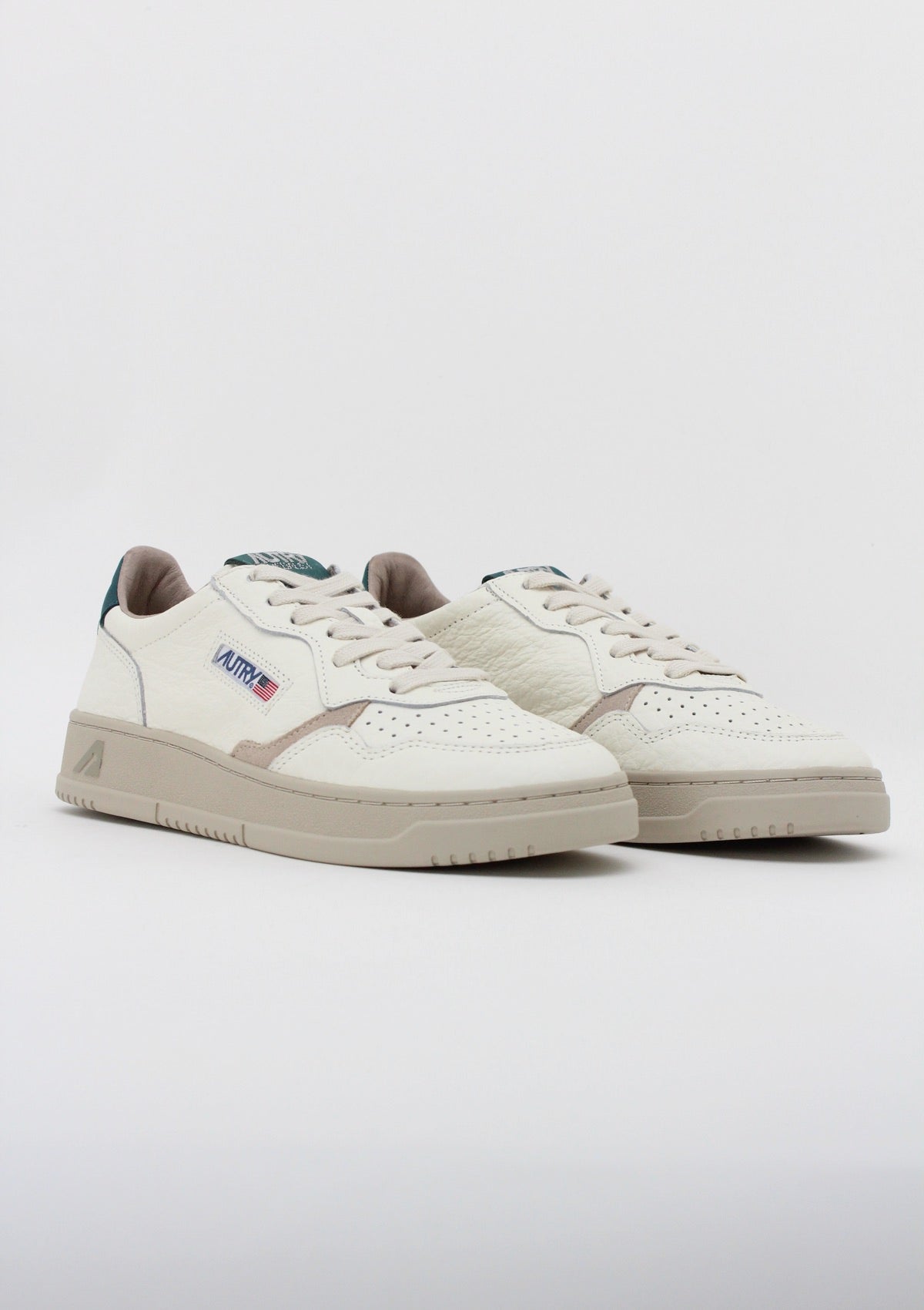 AULM NE18 SNEAKERS UOMO  AUTRY MEDALIST LOW - PANNA / VERDE BOTTIGLIA / SABBIA