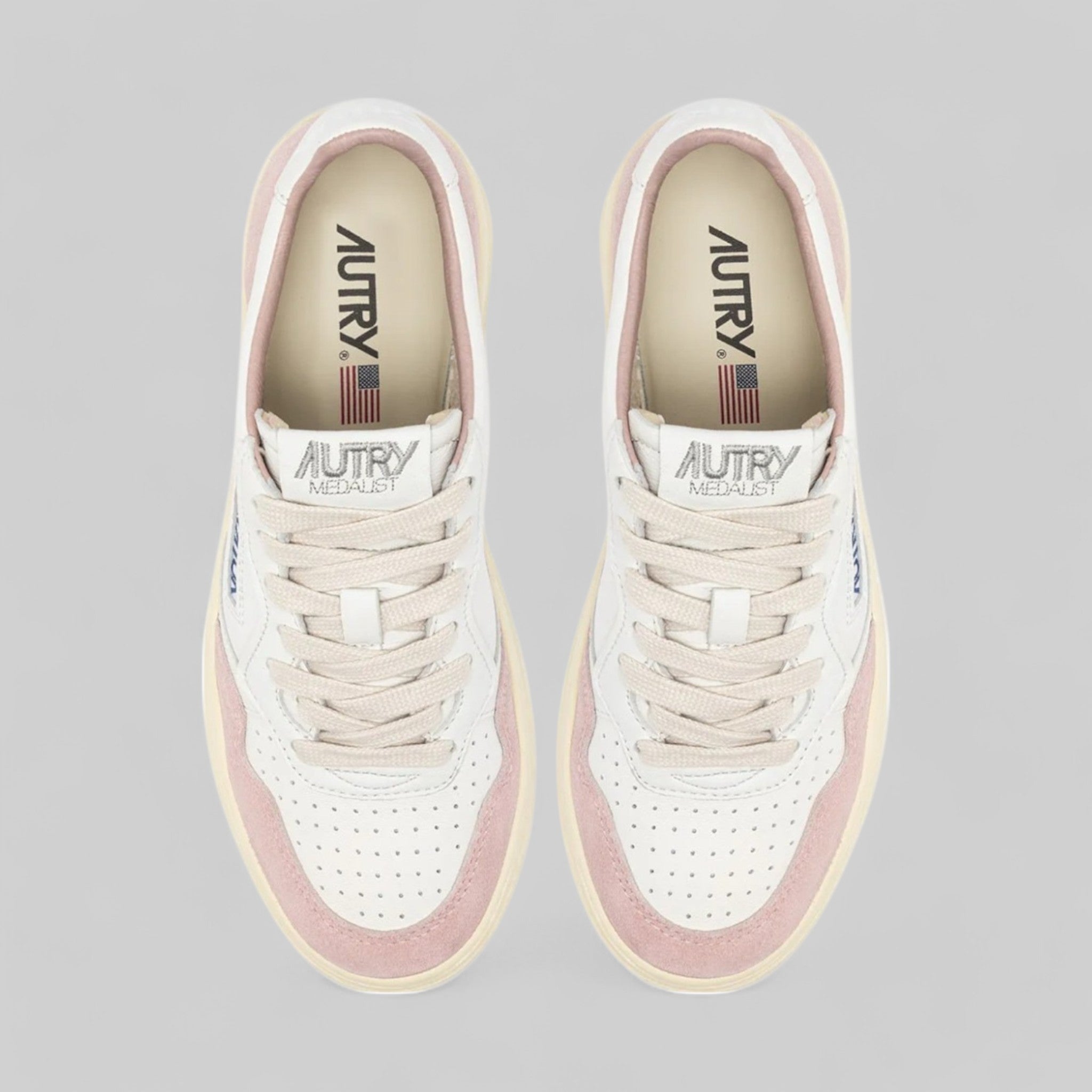 SNEAKERS AULW-GS36 MEDALIST IN PELLE E SUEDE BIANCA E POWDER