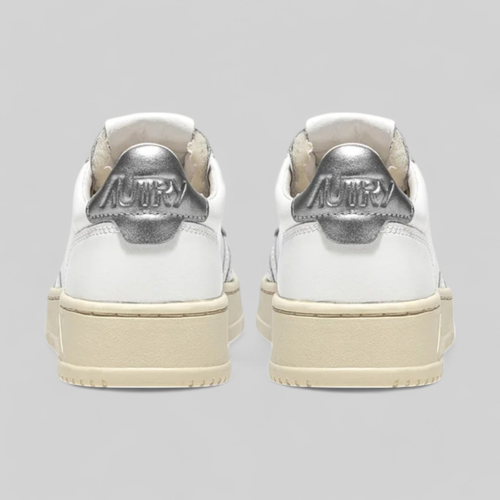 SNEAKERS AULW-LL05 MEDALIST LOW IN PELLE BIANCA E METALLIZZATA ARGENTO