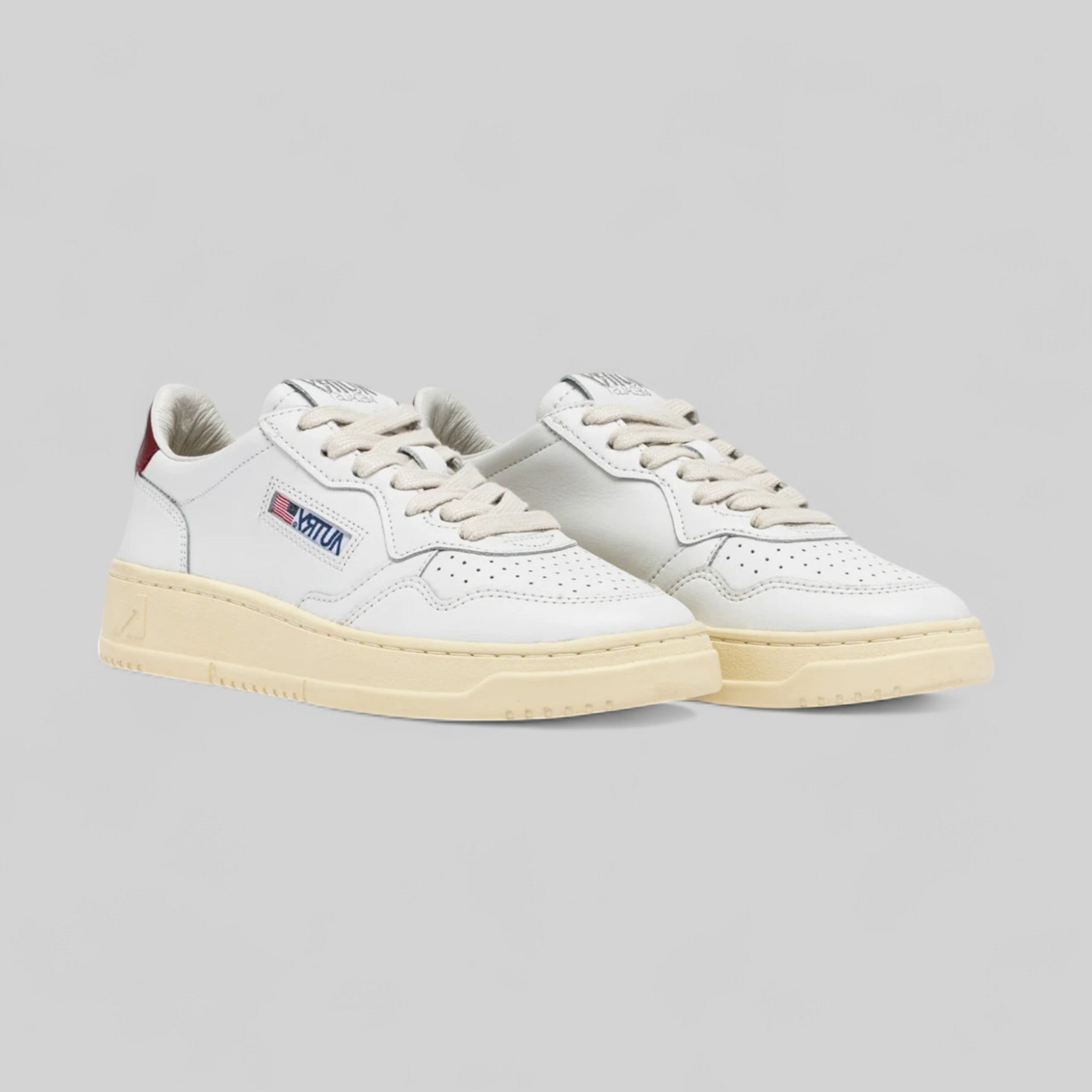 SNEAKERS  AULW-LL68 MEDIALIST  LOW IN PELLE BIANCA E SYRAH