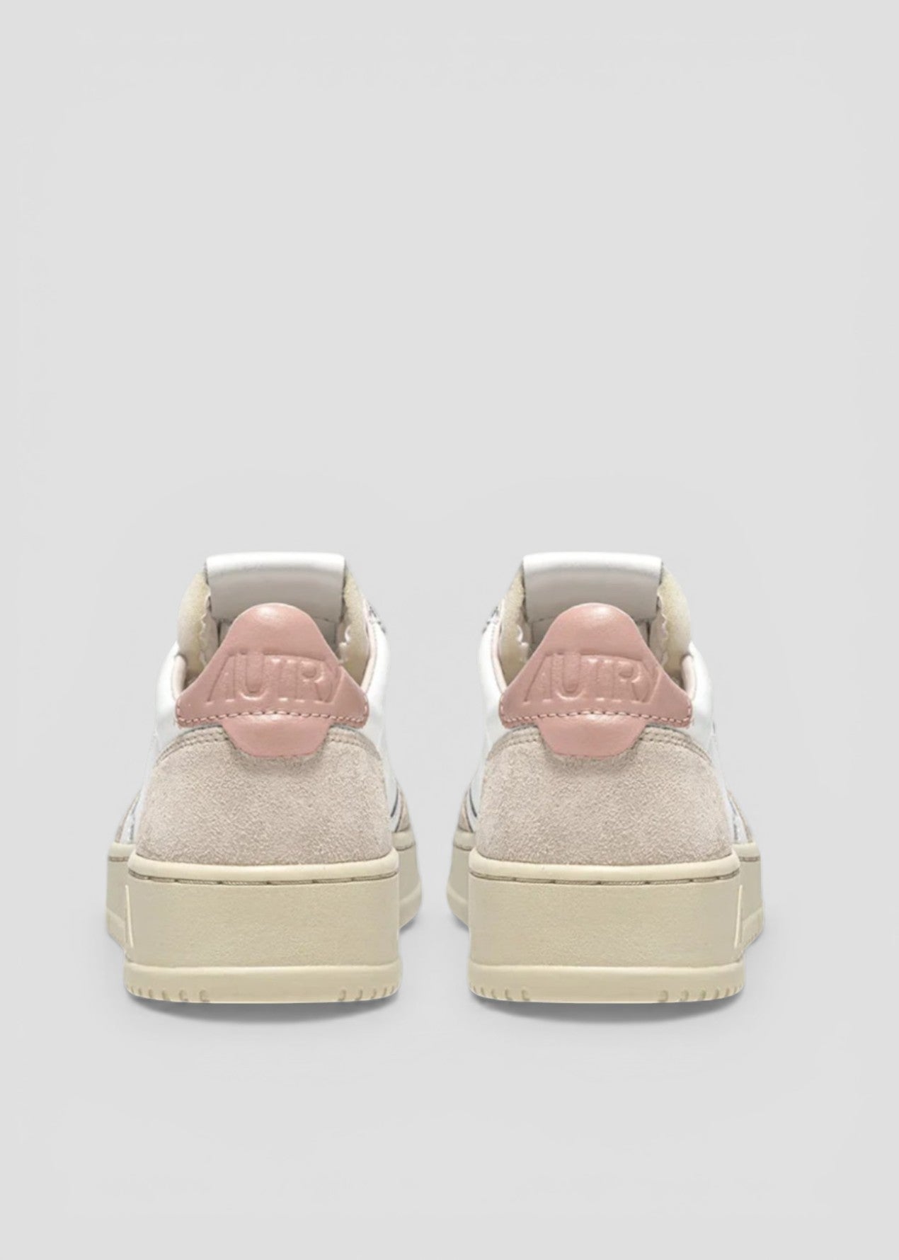 AULW-LS37 SNEAKERS DONNA  MEDALIST LOW IN PELLE BIANCA E POWDER E SUEDE BEIGE