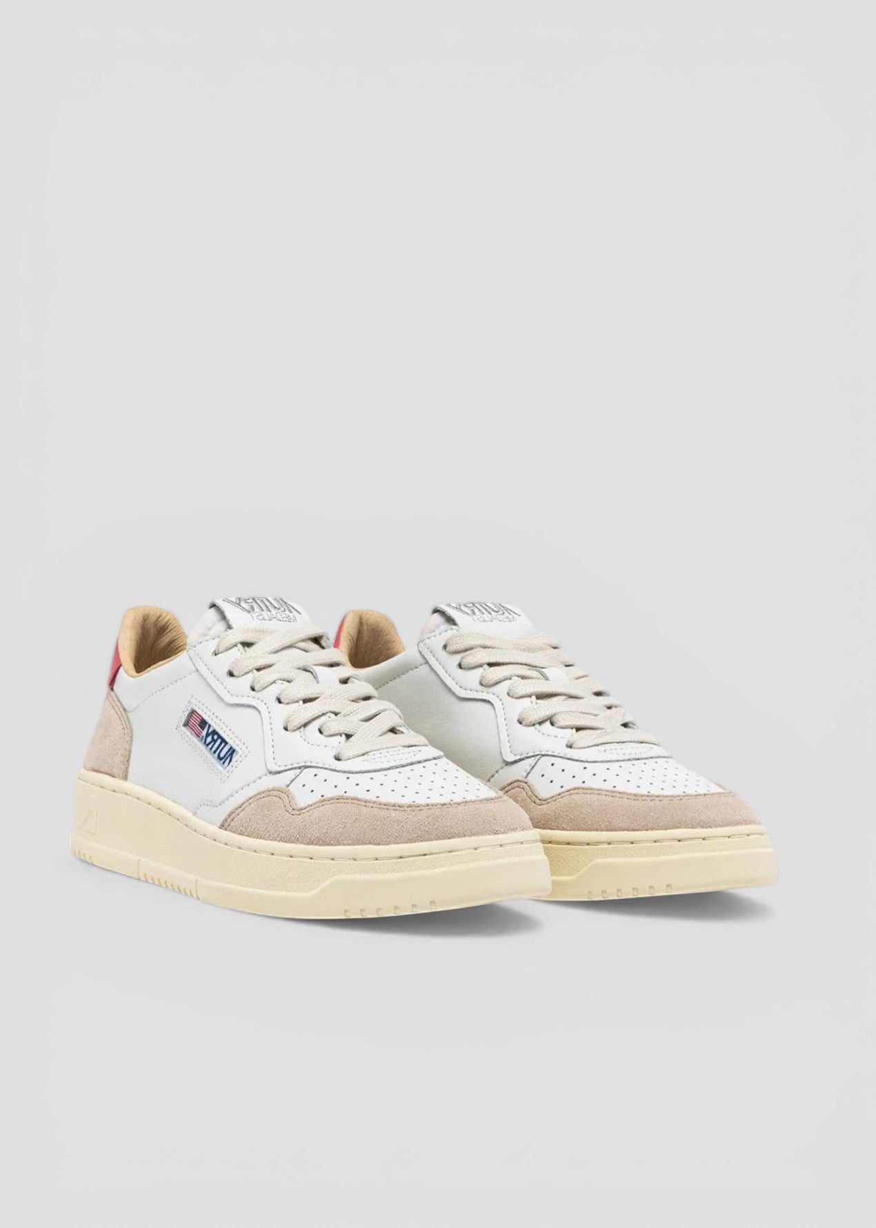 AULW-LS78 SNEAKERS DONNA  MEDALIST LOW IN LEAT/SUEDE  WHT/TEAROSE