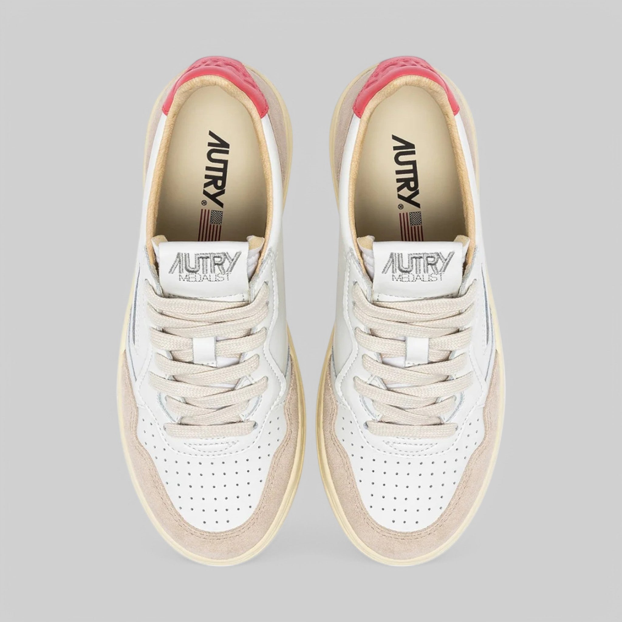 SNEAKERS AULW-LS78 MEDALIST LOW IN LEAT/SUEDE  WHT/TEAROSE