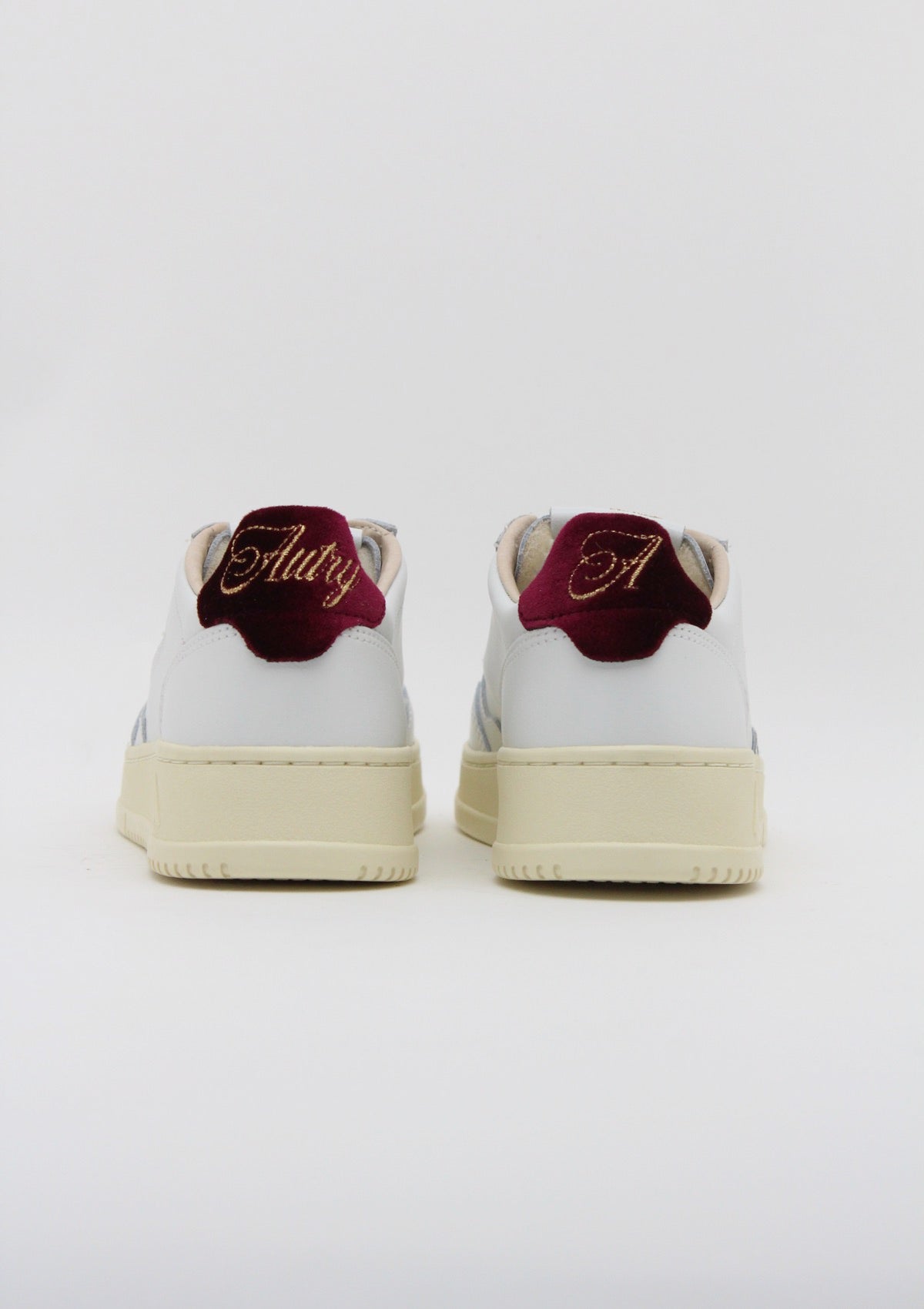 AULW VZ01 SNEAKERS DONNA AUTRY MEDALIST MID - BIANCO/BORDEAUX CON LACCI IN VELLUTO