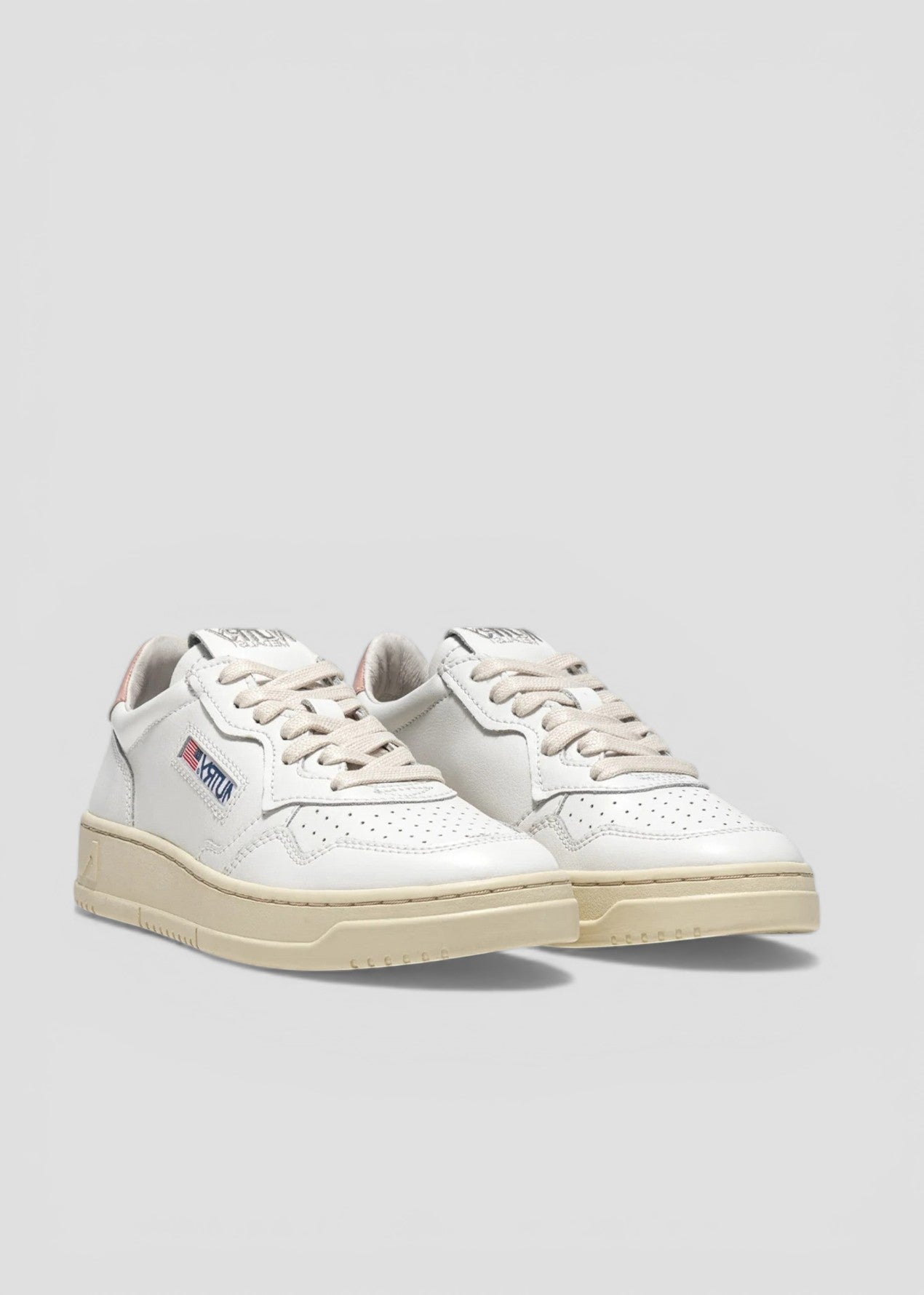SNEAKERS AULW-LL16  MEDALIST LOW IN PELLE BIANCA E ROSA
