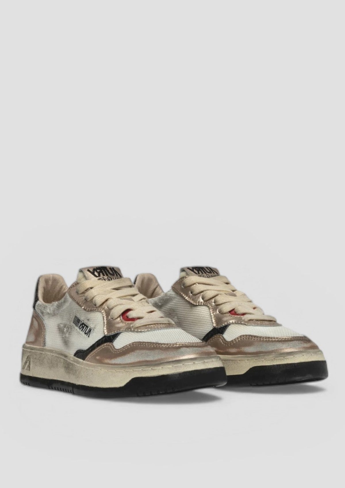 SS26-AVLM-MS09  SUPER VINTAGE UOMO MESH/SUEDE WHT/GOLD