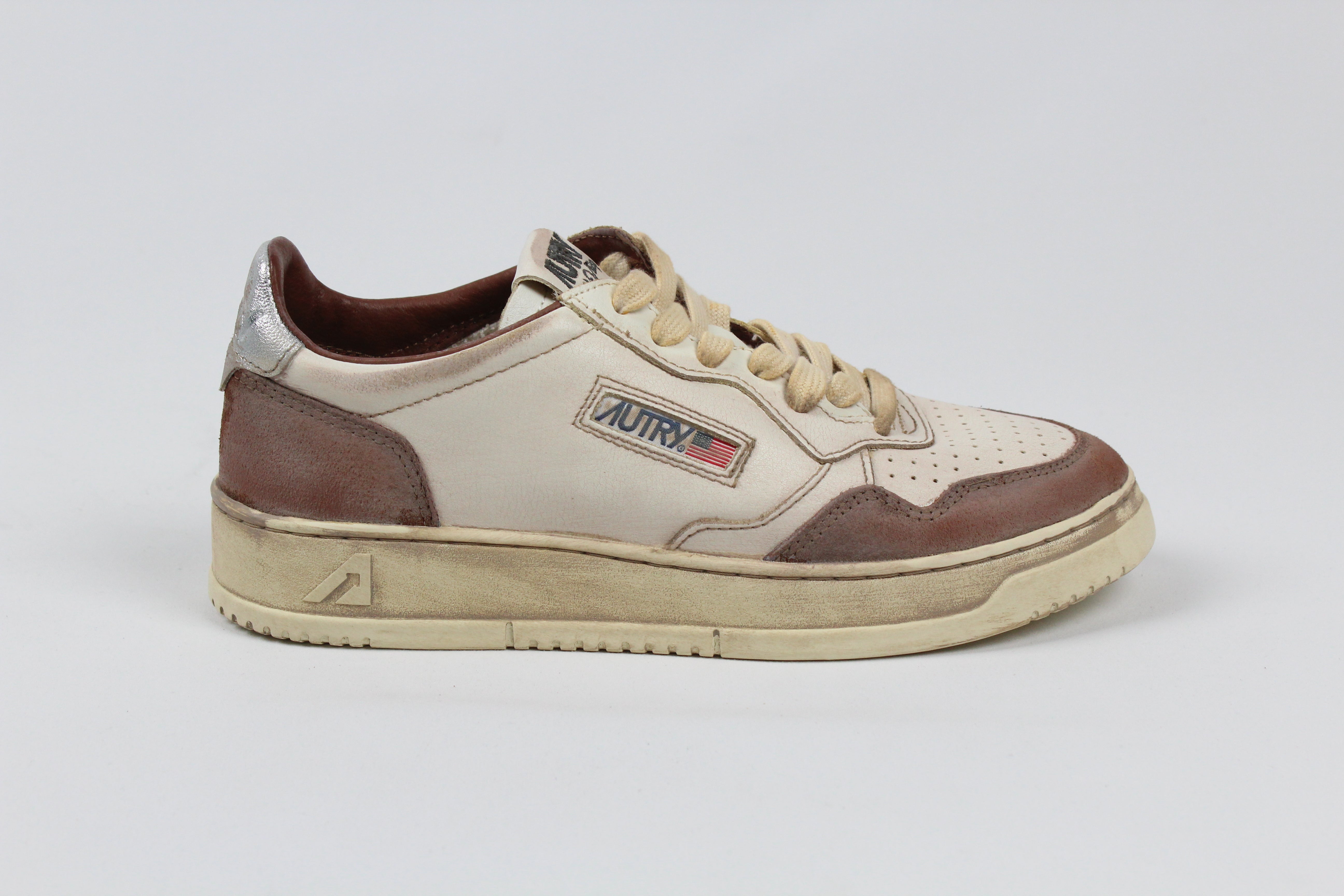 FW25 AVLW-LS09 SNEAKERS  SUP VINT  LEAT/SUEDE  BURN/SILV