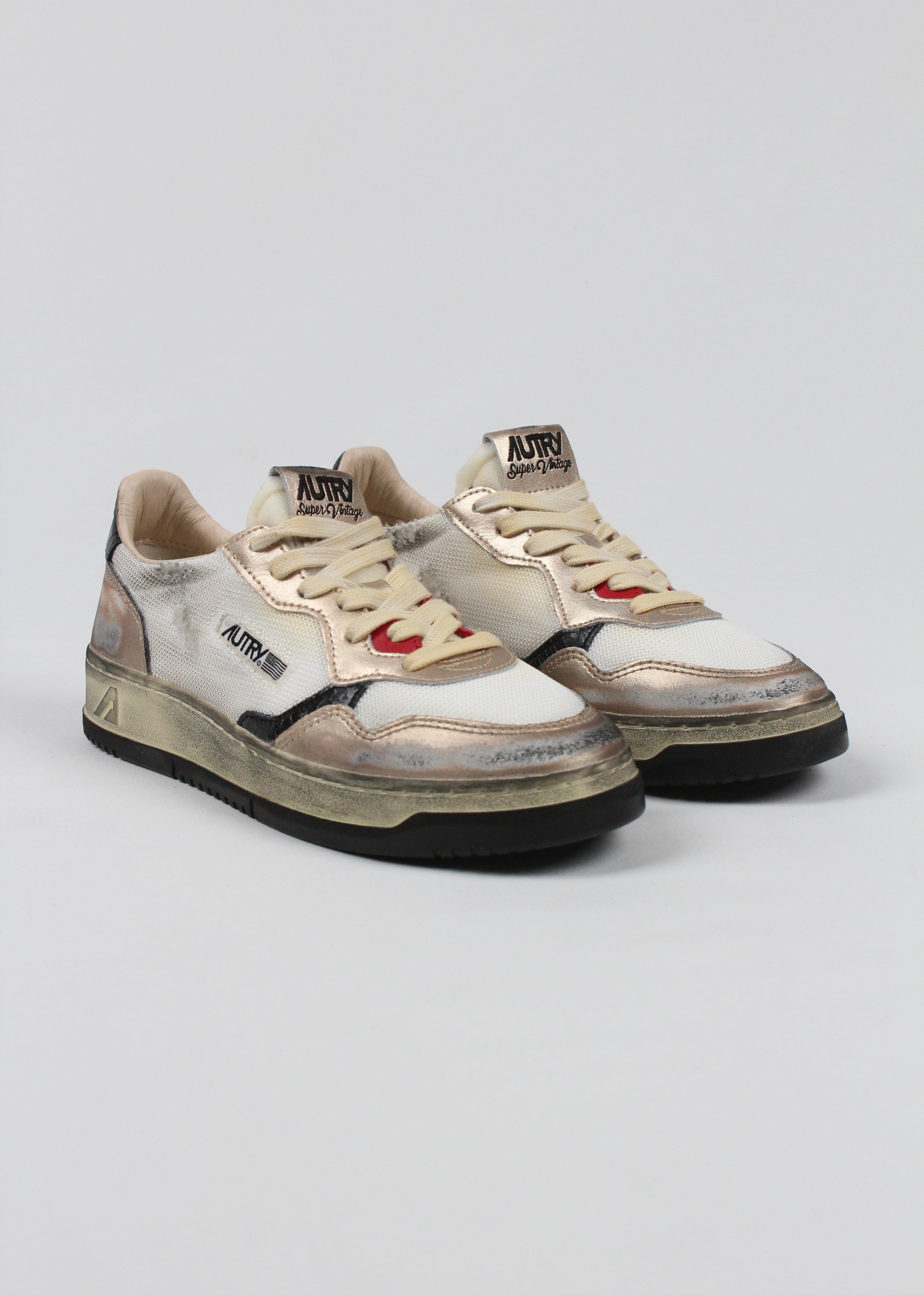 FW25 AVLW-MS09 SNEAKERS  SUP VINT  MESH/SUEDE  WHT/GOLD