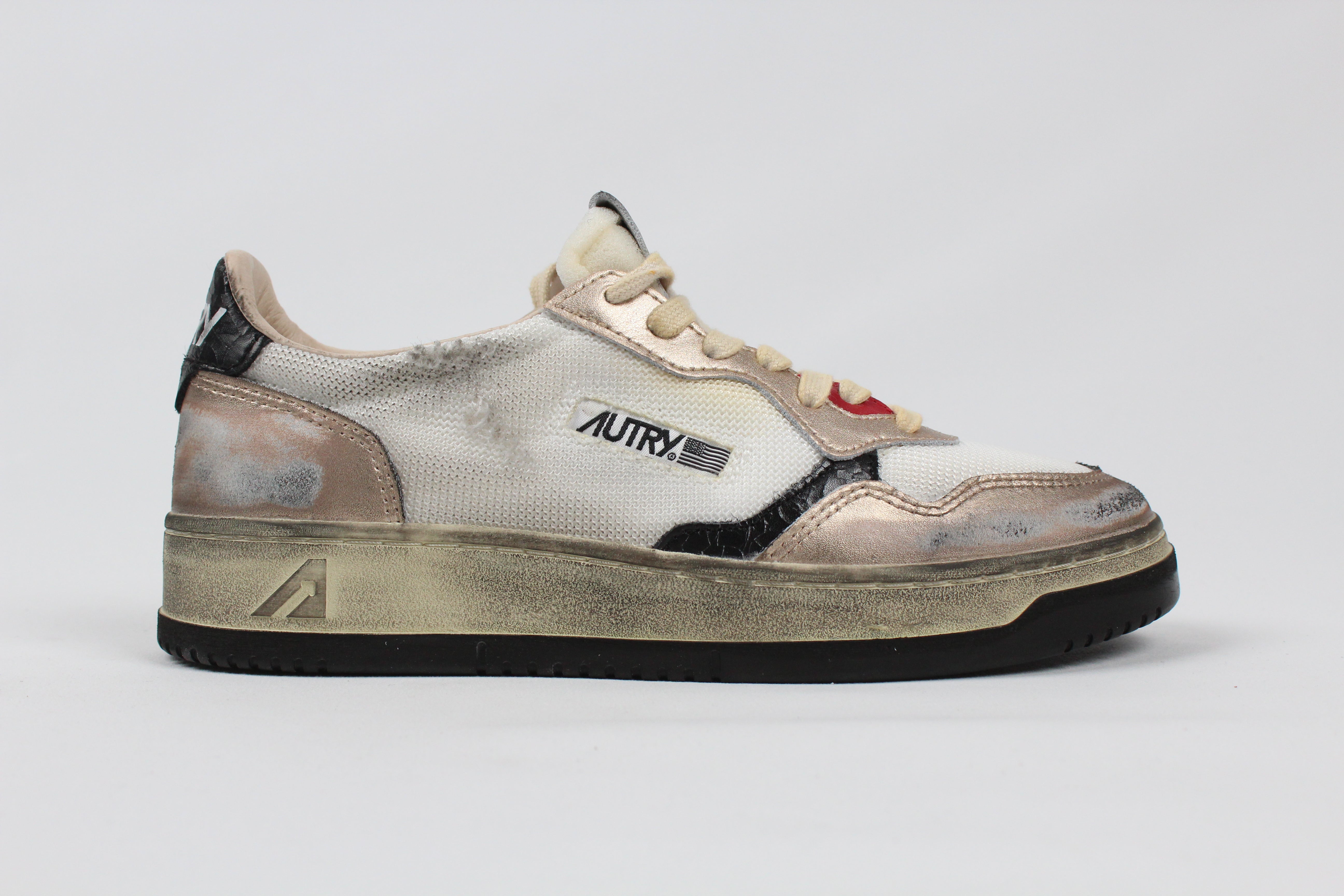 FW25 AVLW-MS09 SNEAKERS  SUP VINT  MESH/SUEDE  WHT/GOLD