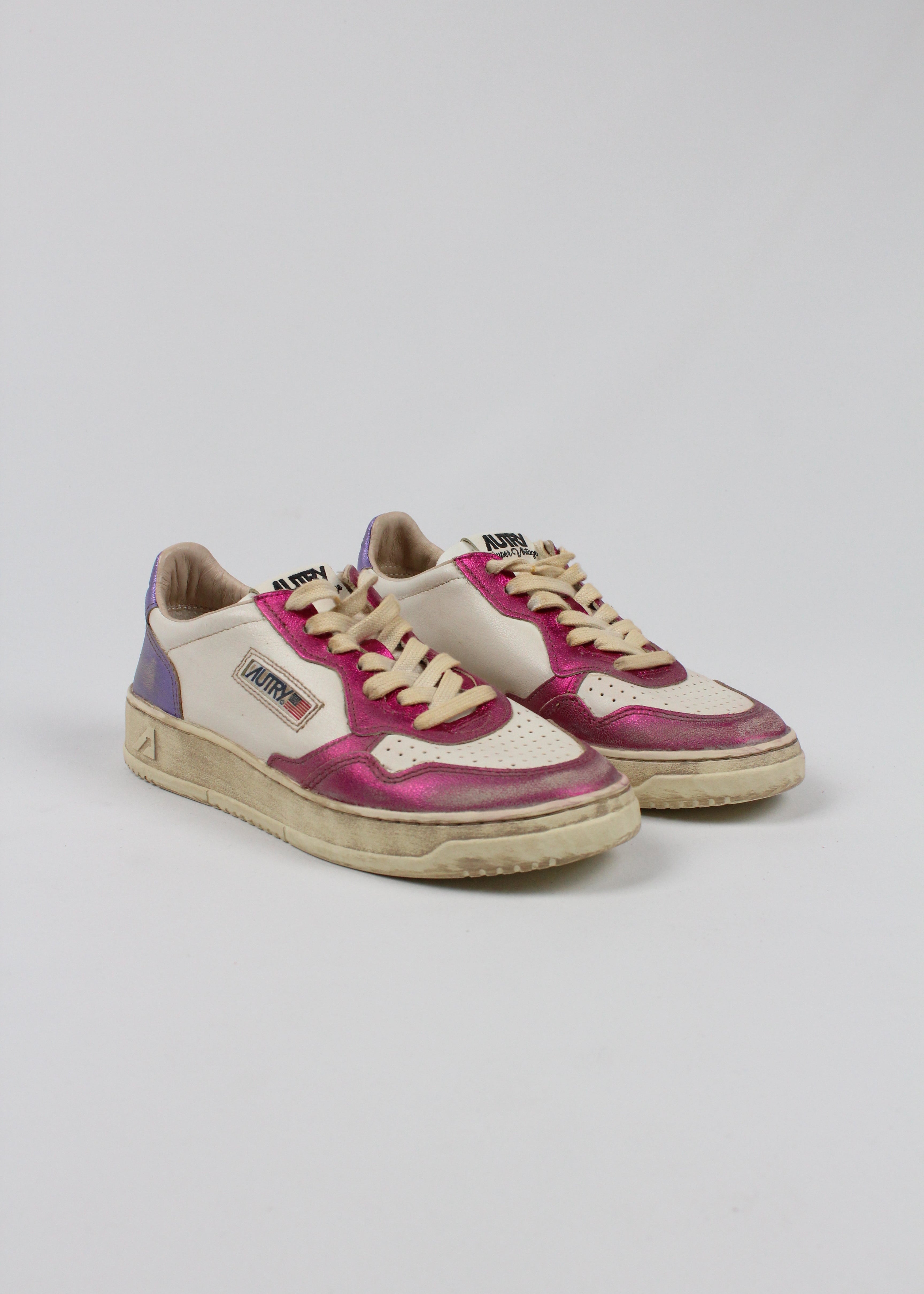 FW25 AVLW-MT07 SNEAKERS  SUP VINT  METAL/LEAT  FUSCIA/VIOL