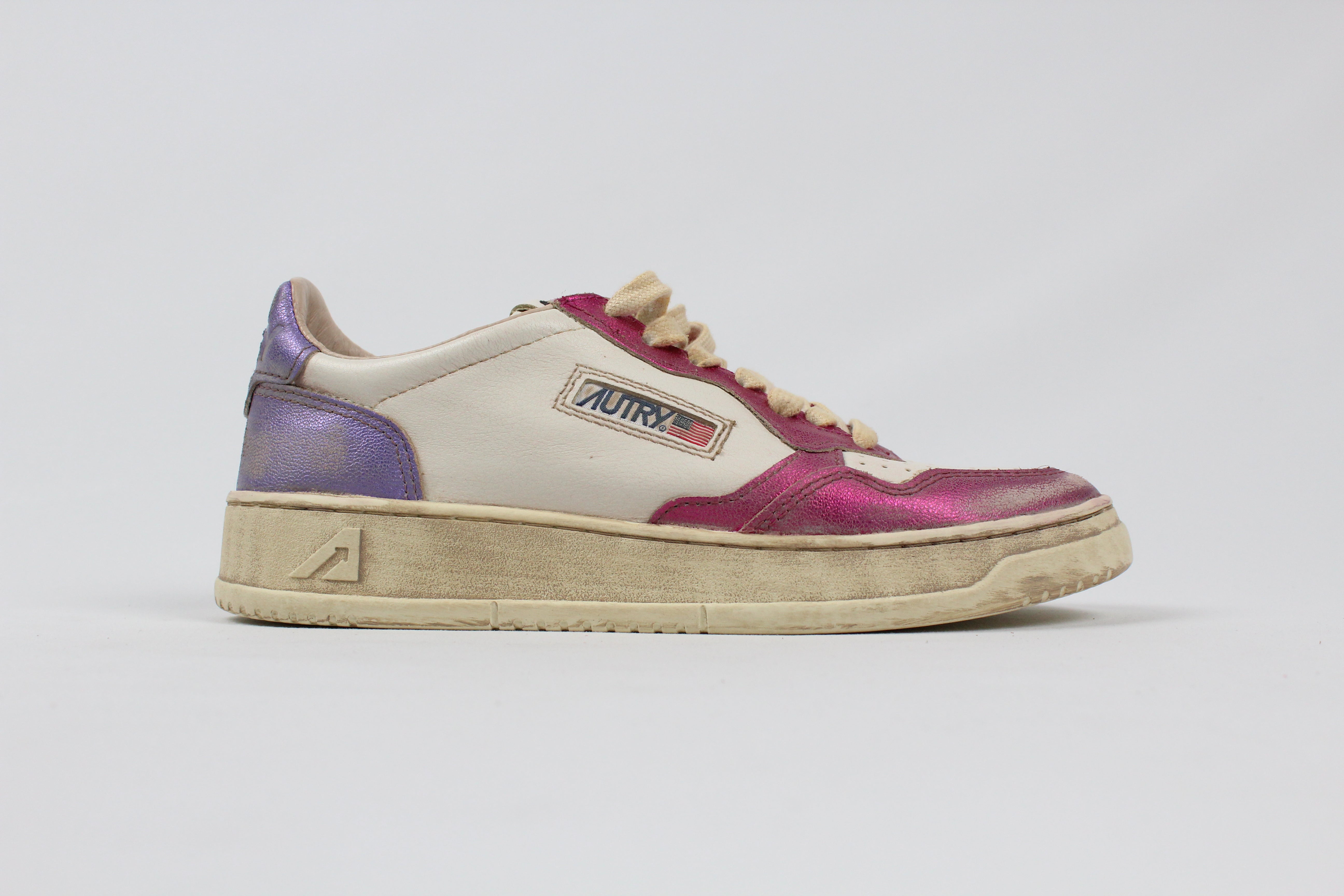 FW25 AVLW-MT07 SNEAKERS  SUP VINT  METAL/LEAT  FUSCIA/VIOL