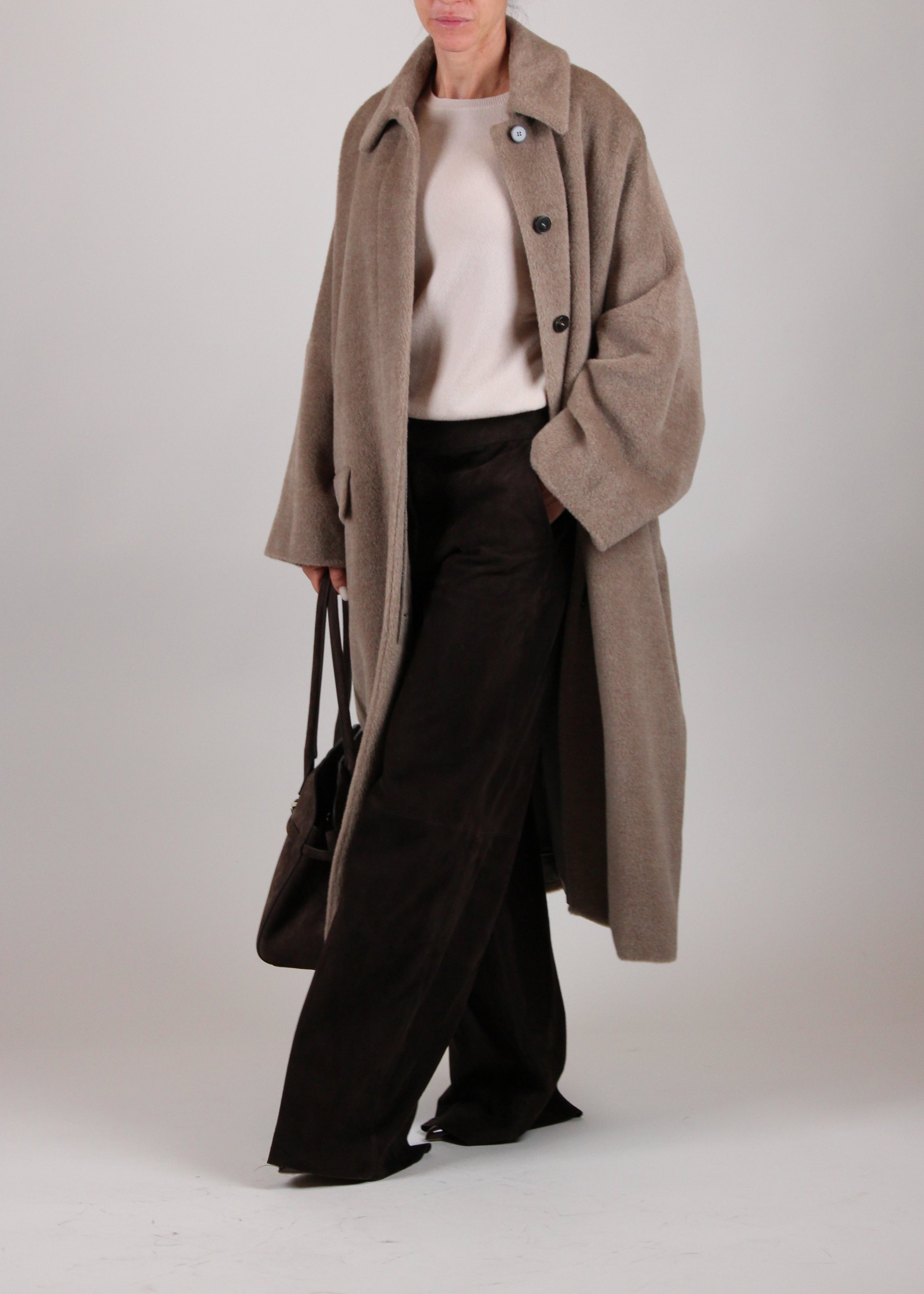 FW25-2523016122-001  ICAM CAPPOTTO OVERSIZE IN ALPACA TORTORA