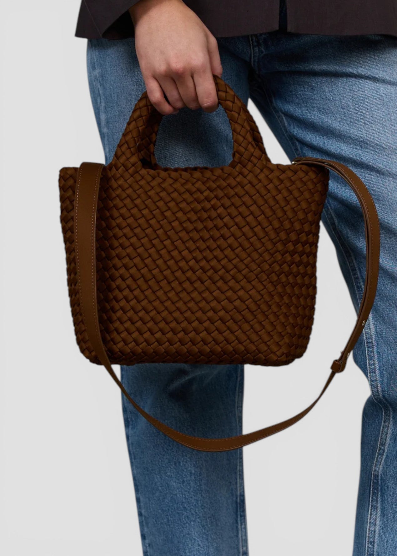 MRR19094.060 BORSA IN NEOPRENE  MIDI CARAMEL CAFFÈ