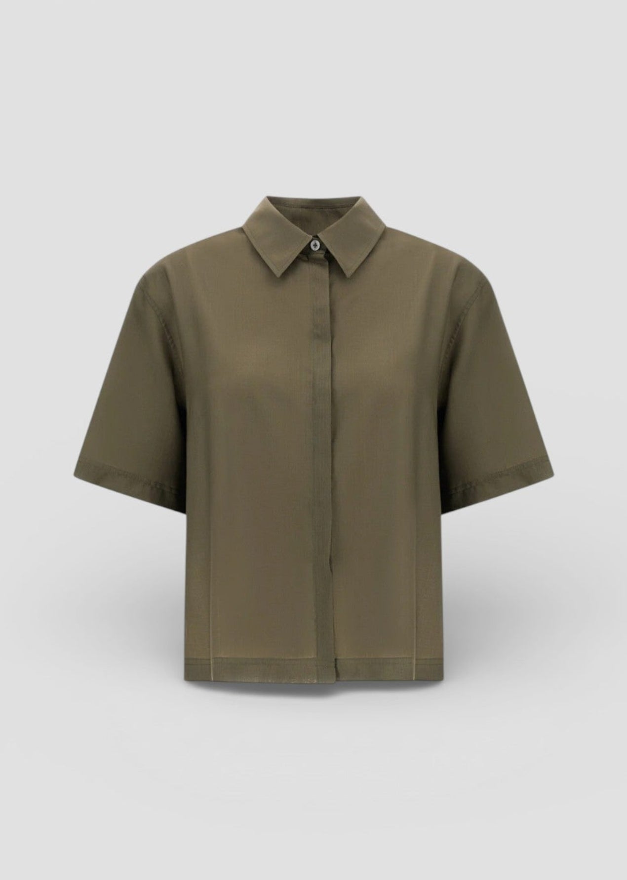 SS26-CM000055D-33487 CAMICIA MANICA CORTA VERDE MILITARE