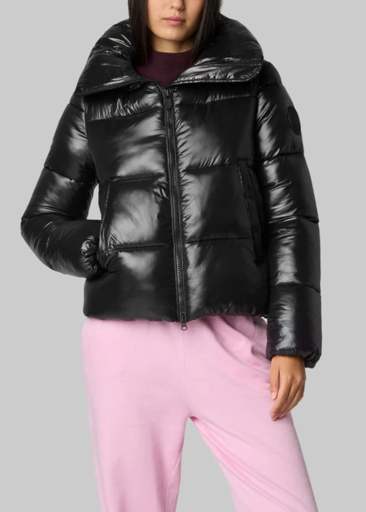FW25-D39370W LOVE21  PIUMINO DONNA ANIMAL-FREE MOD. ISLA NERO